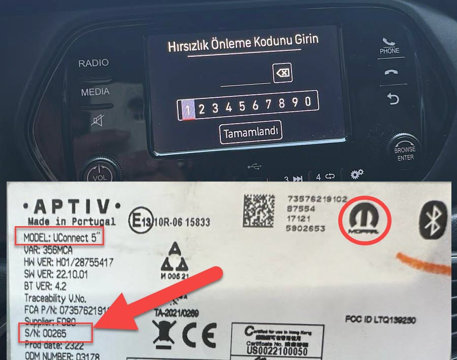 Fiat Fiat Egea UConnect 5" Orijinal Teyp Görseli