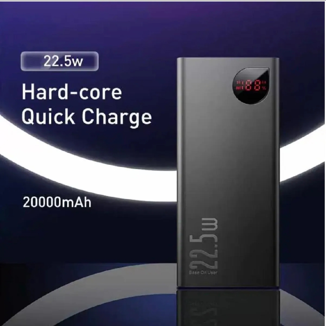 Baseus 20000mAh Adaman Metal Power Bank - 22.5W Fast Charging, Black