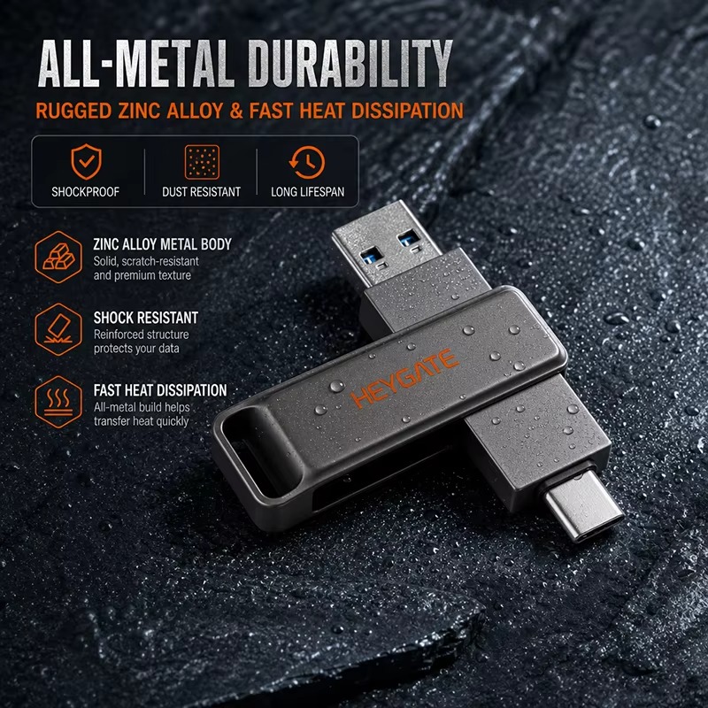 OTG Type-c USB 3.2 2 in 1 Flash Drive Pen Drive Pendrive Dual Port 128GB Memory Mobile Phone Storage Tablet Laptop