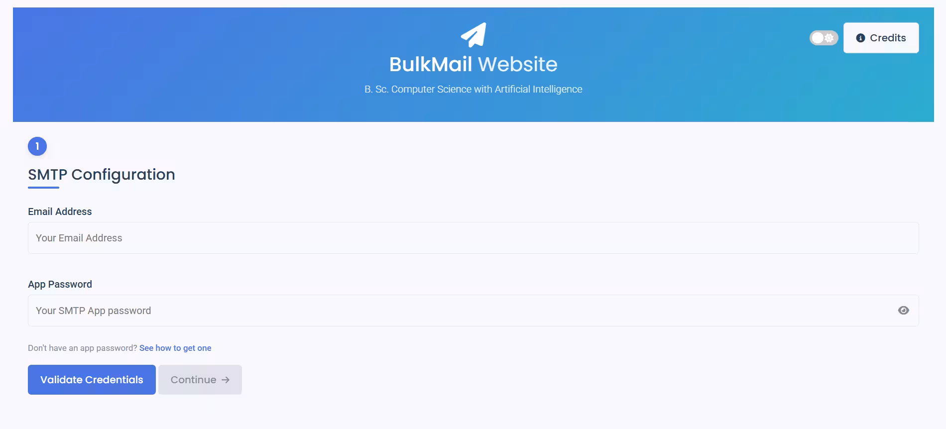 BulkMail System Mockup