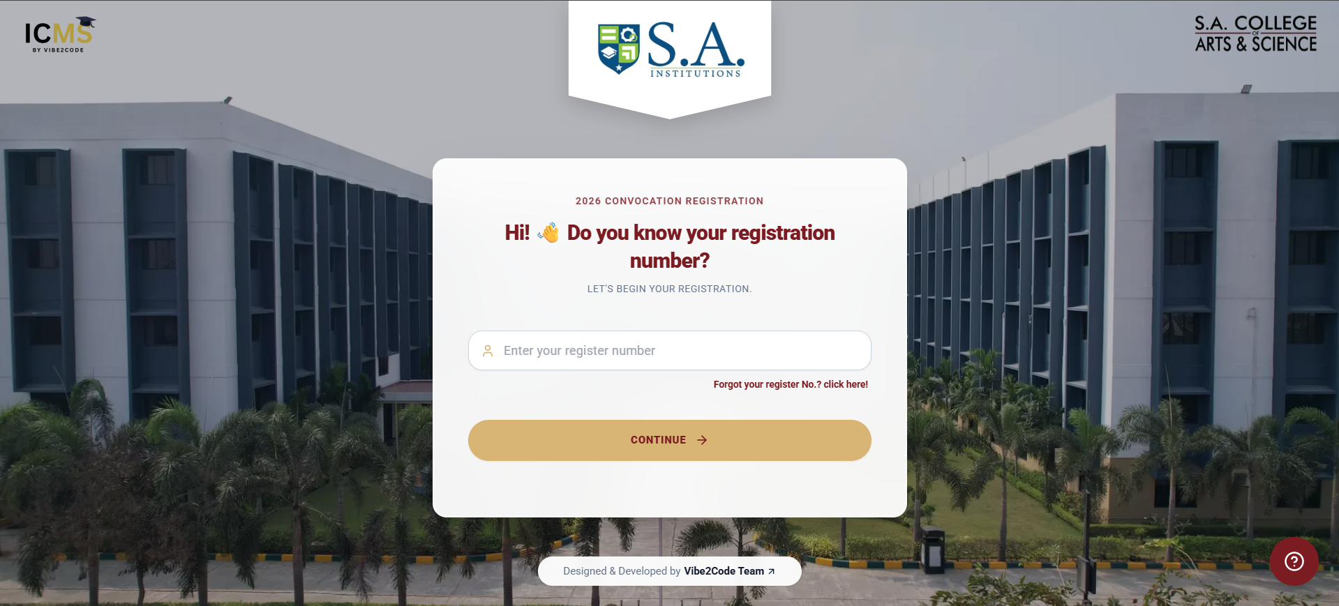 ICMS Convocation Registration & Payment System
