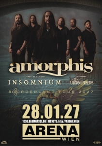 AMORPHIS (fin) + INSOMNIUM (fin) + UNTO OTHERS (us) - Do., 28.01.2027, 18:00 at Arena Wien, Baumgasse 80, 1030 Wien, Österreich