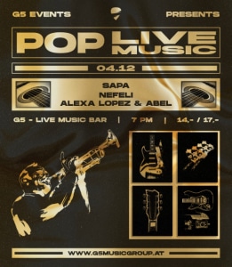 G5 Pop Night - Fri, Dec 04, 2026, 19:00 at G5 - Live Music Bar, Heiligenstädter Straße 31, 1190 Wien, Österreich