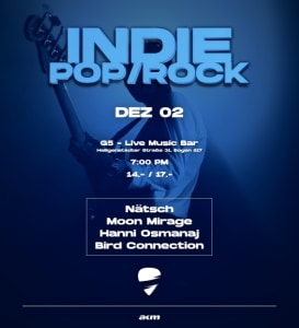 G5 Night Indie Pop/Rock - Mi., 02.12.2026, 07:00 at G5 - Live Music Bar, Heiligenstädter Straße 31, 1190 Wien, Österreich