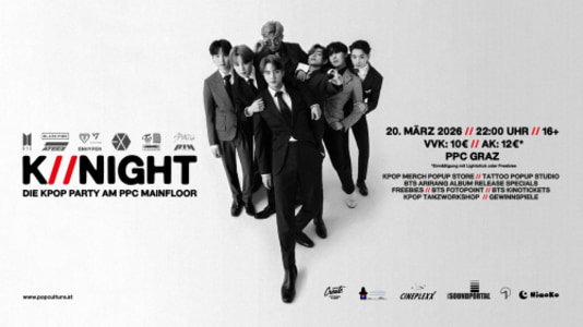 K//Night – KPOP PARTY – BTS Album Release Specials (Specials ab 19 Uhr) - Sa., 20.03.2027, 22:00 at ppc, Neubaugasse 6, 8020 Graz, Österreich