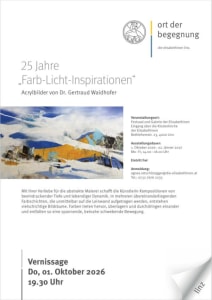 25 Jahre „Farb-Licht-Inspirationen“ – Acrylbilder von Dr. Gertraud Waidhofer - Thu, Oct 01, 2026, 19:30 at Kunstverein NH10, Schererstraße 18, 4020 Linz, Österreich