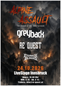 ALPINE ASSAULT - Sa., 24.10.2026, 19:00 at LiveStage Tirol, Andechsstrasse 67a, 6020 Innsbruck, Österreich