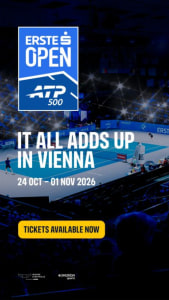 ERSTE BANK OPEN - Sa., 31.10.2026, 12:30 at Wiener Stadthalle, Roland-Rainer-Platz 1, 1150 Wien, Österreich