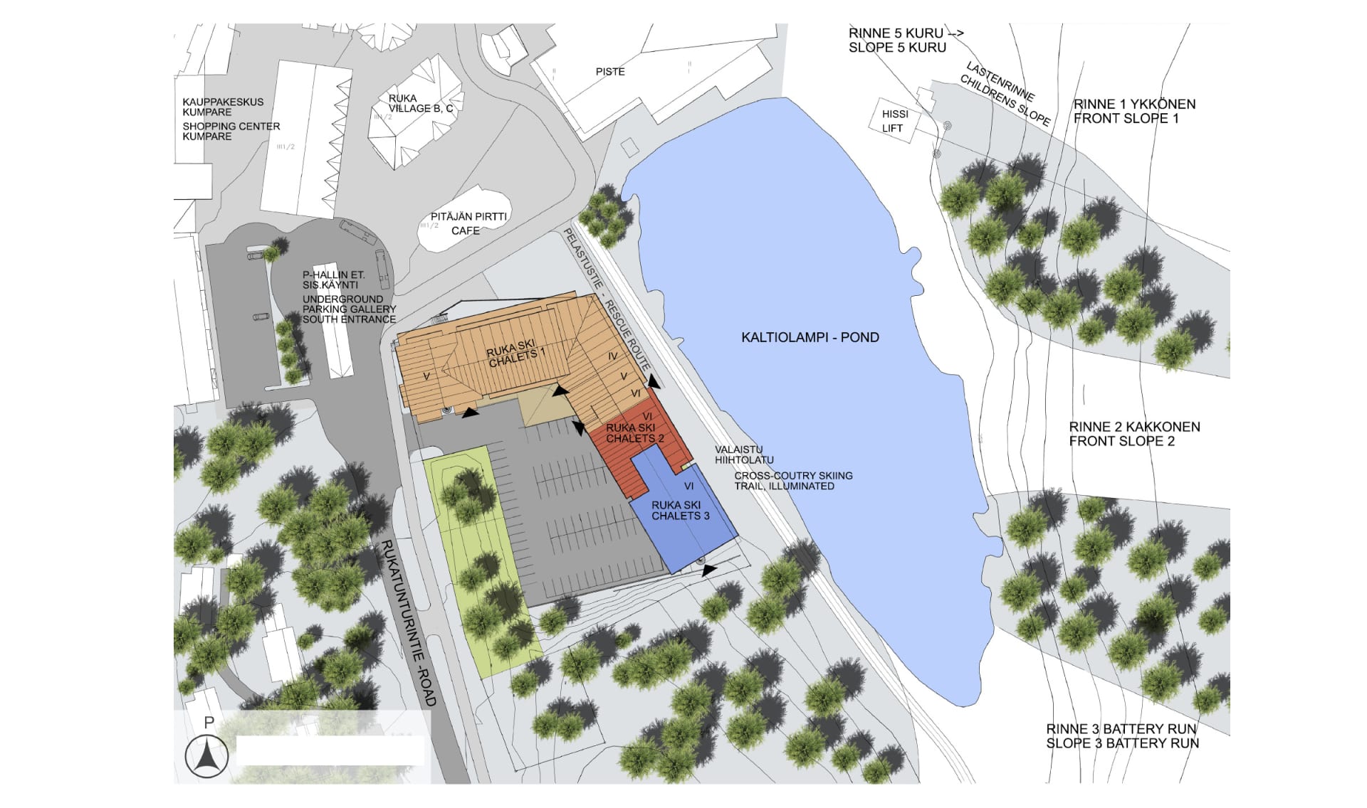 Myytävät loma-asunnot Ruka Chalets III. Ruka. YIT Koti. Vapaa-ajan asunto. Asemapiirros.