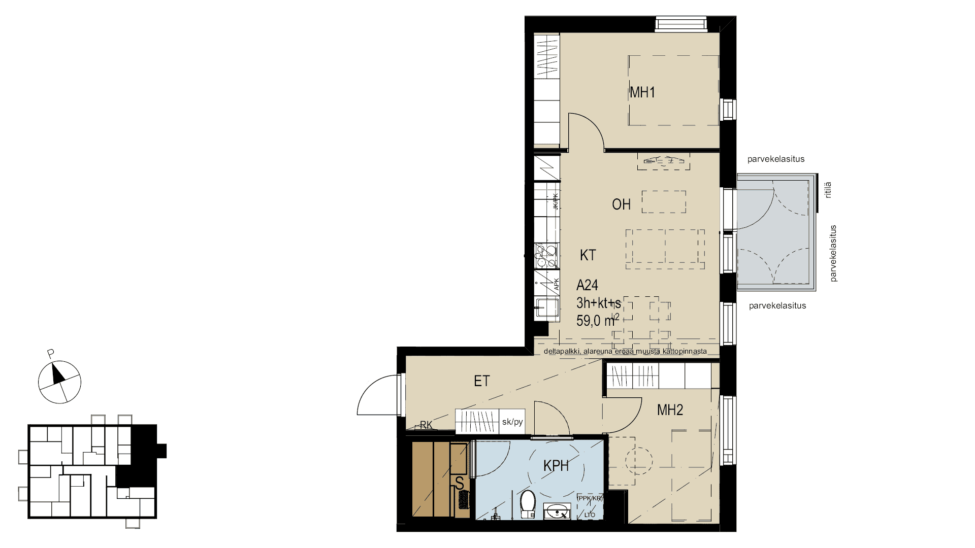 Asunto Oy Vantaan Viikunan pohjakuva. YIT.