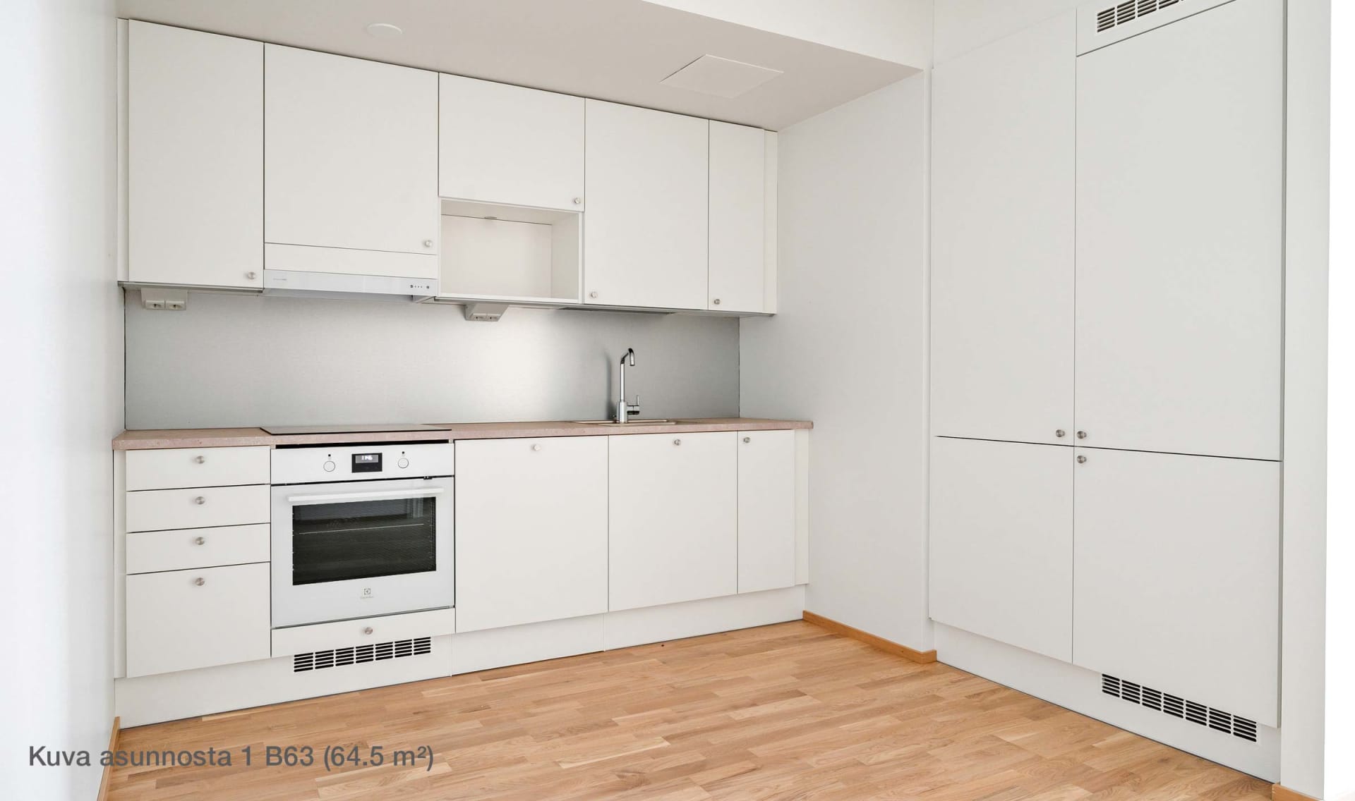 Myytävät asunnot Vantaan Aventuriini. Kivistö. YIT Koti. Kuva asunnosta B63, 64,5 m², 3 h + kt.