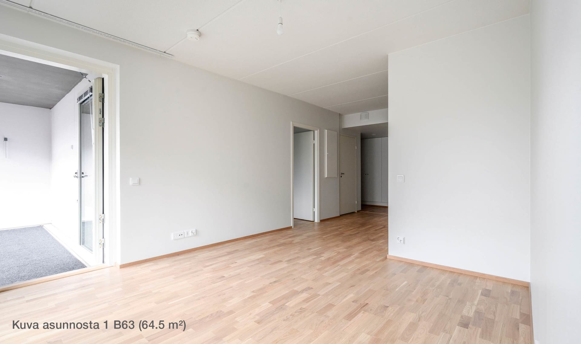 Myytävät asunnot Vantaan Aventuriini. Kivistö. YIT Koti. Kuva asunnosta B63, 64,5 m², 3 h + kt.