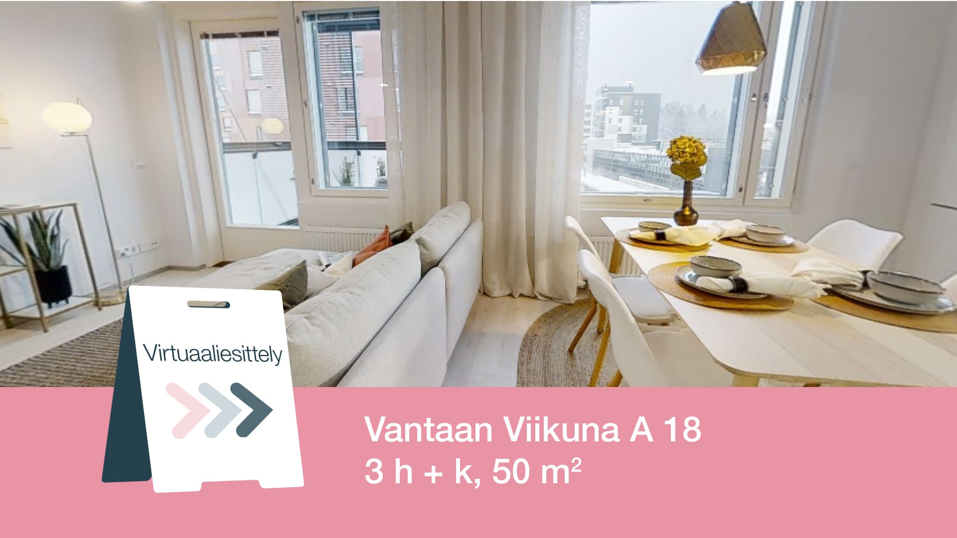 Myytävät asunnot Vantaan Viikuna, Hakunila, Kaskelanrinne. Virtuaaliesittely Vantaan Viikunan asunnosta.