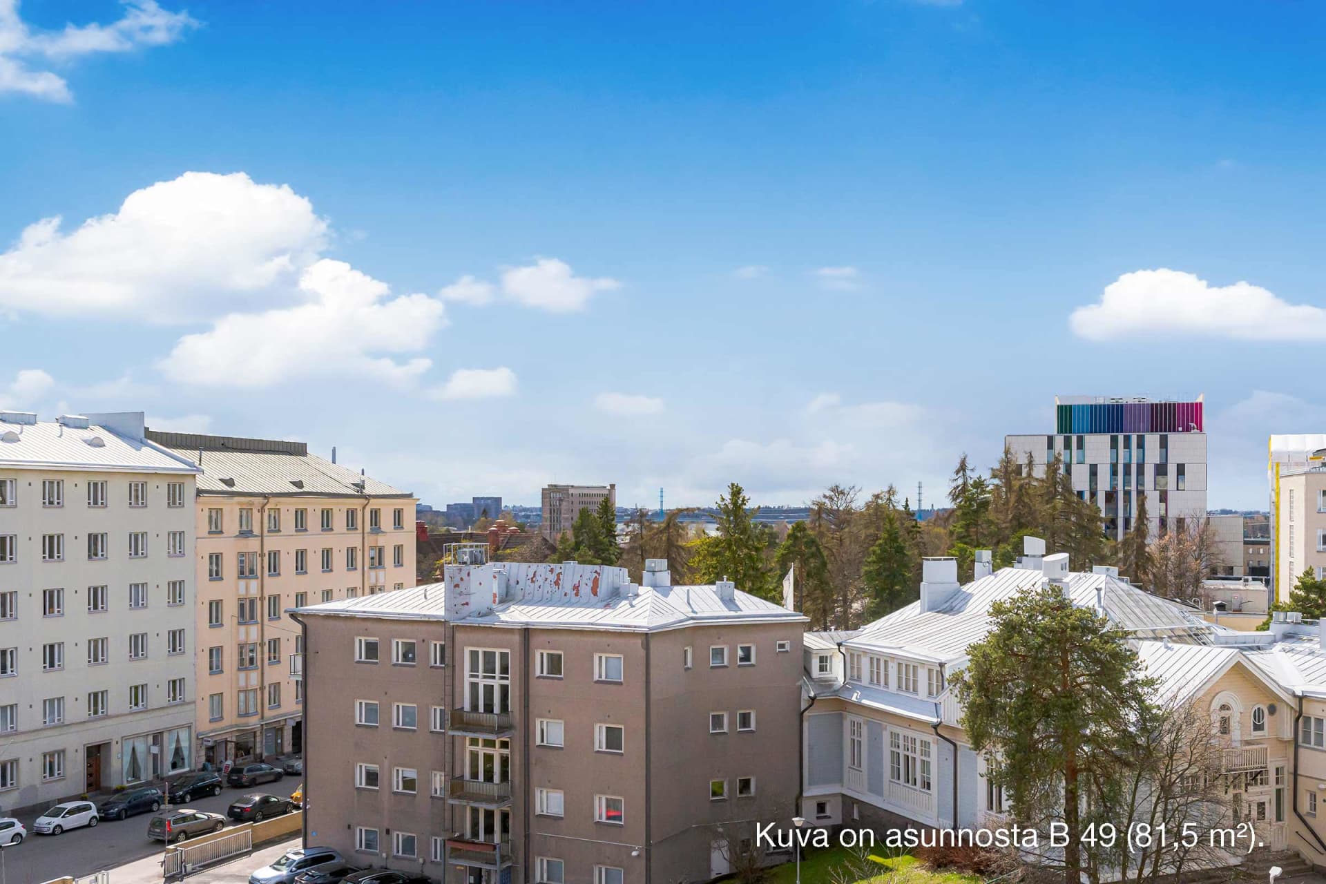 Myytävät asunnot Helsingin Waltarin, Töölöntulli, Meilahti. Kuva on Helsingin Waltarin asunnosta B 49.