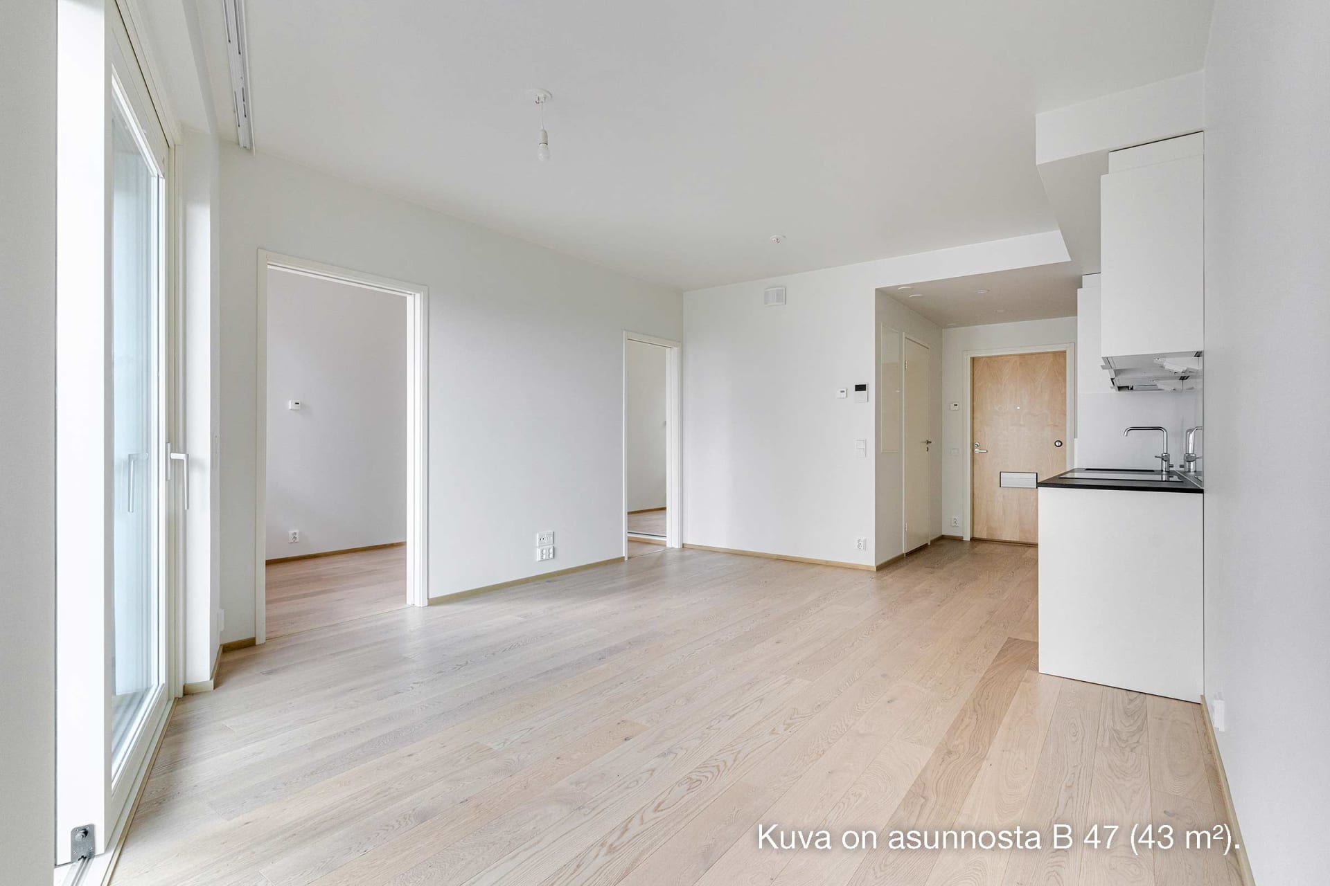 Myytävät asunnot Helsingin Waltari, Töölöntulli, Meilahti. Kuva on Helsingin Waltarin asunnosta B 47.