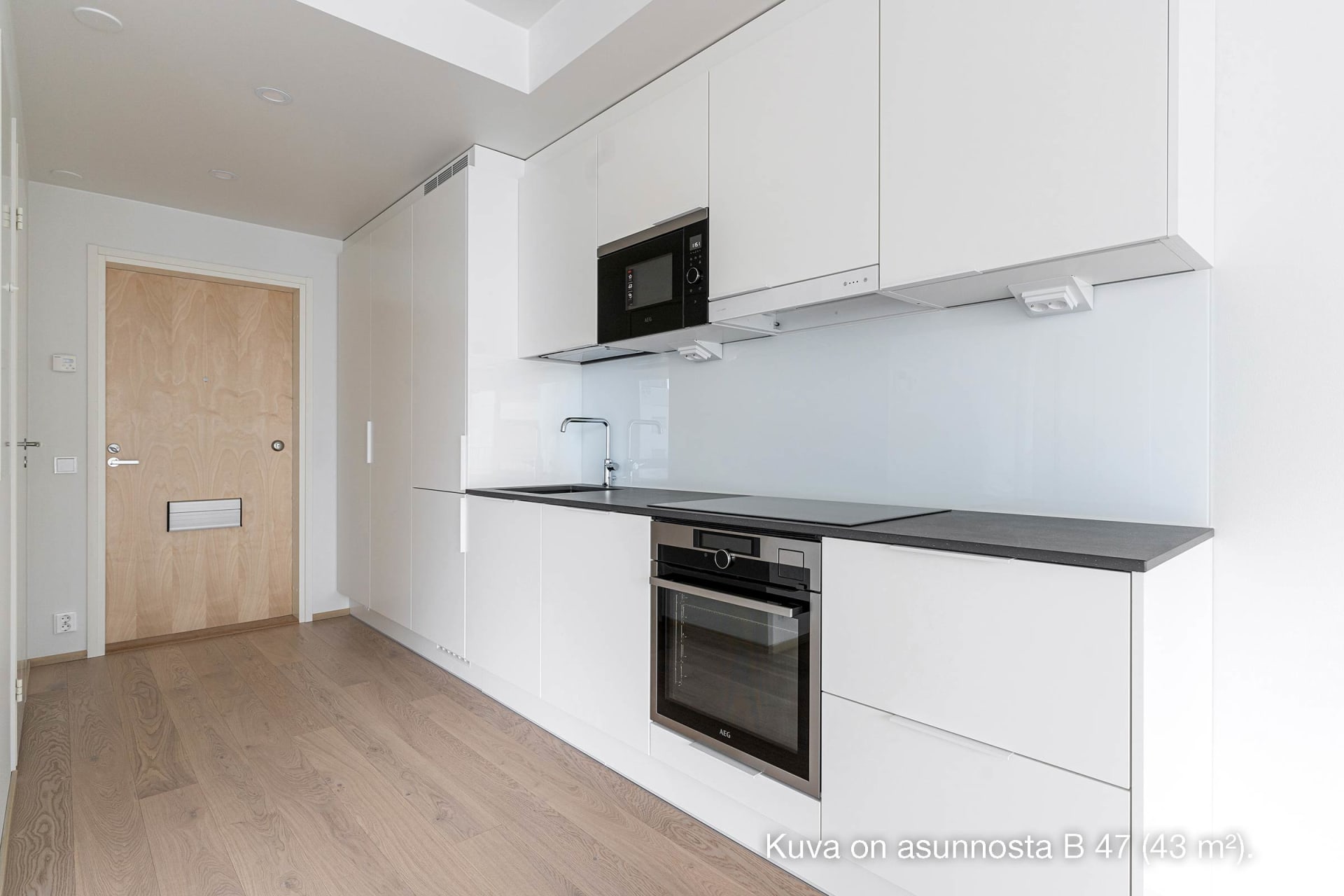 Myytävät asunnot Helsingin Waltari, Töölöntulli, Meilahti. Kuva on Helsingin Waltarin asunnosta B 47.