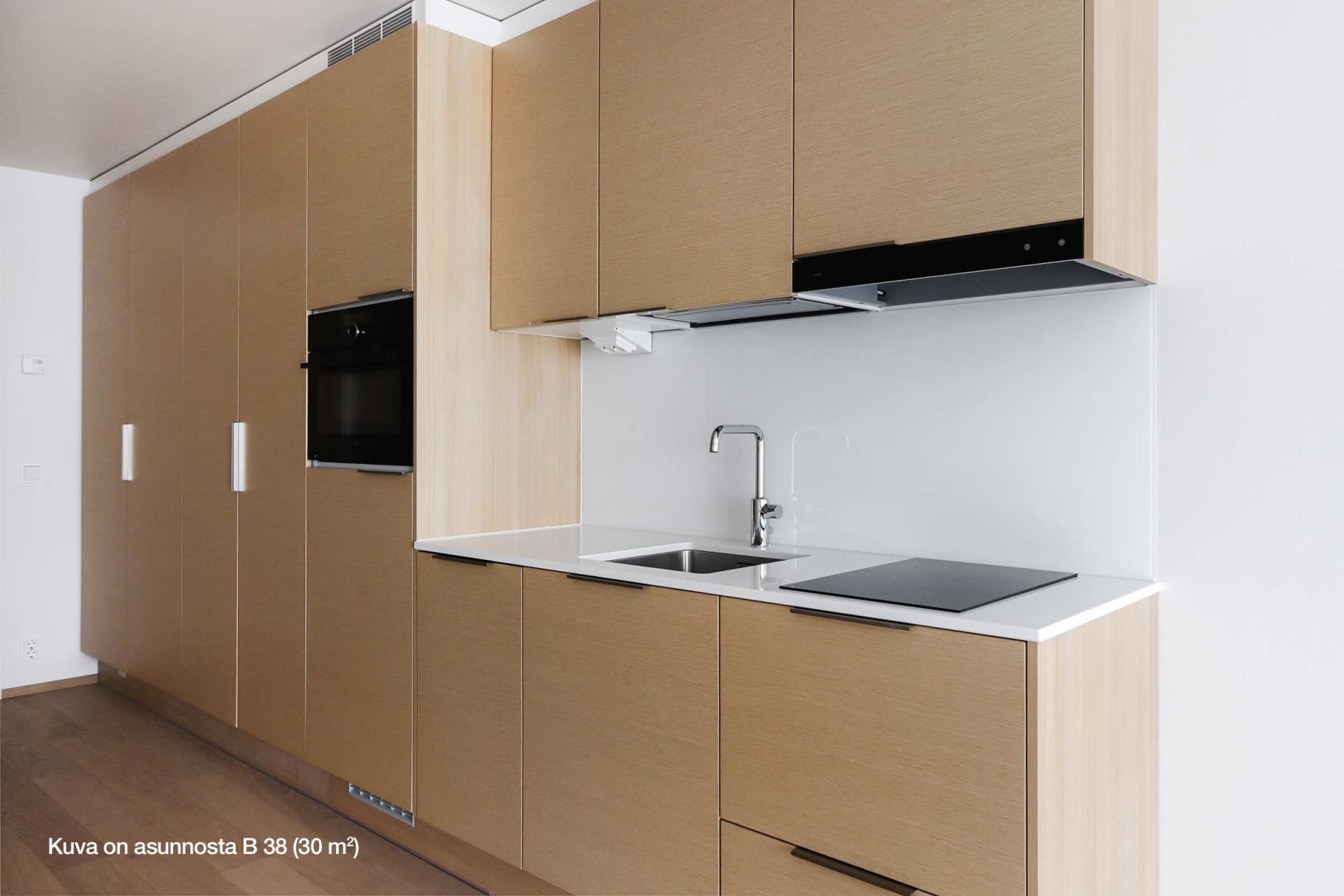 Myytävät asunnot Helsingin Waltari, Töölöntulli. Kuva asunnosta B 38.