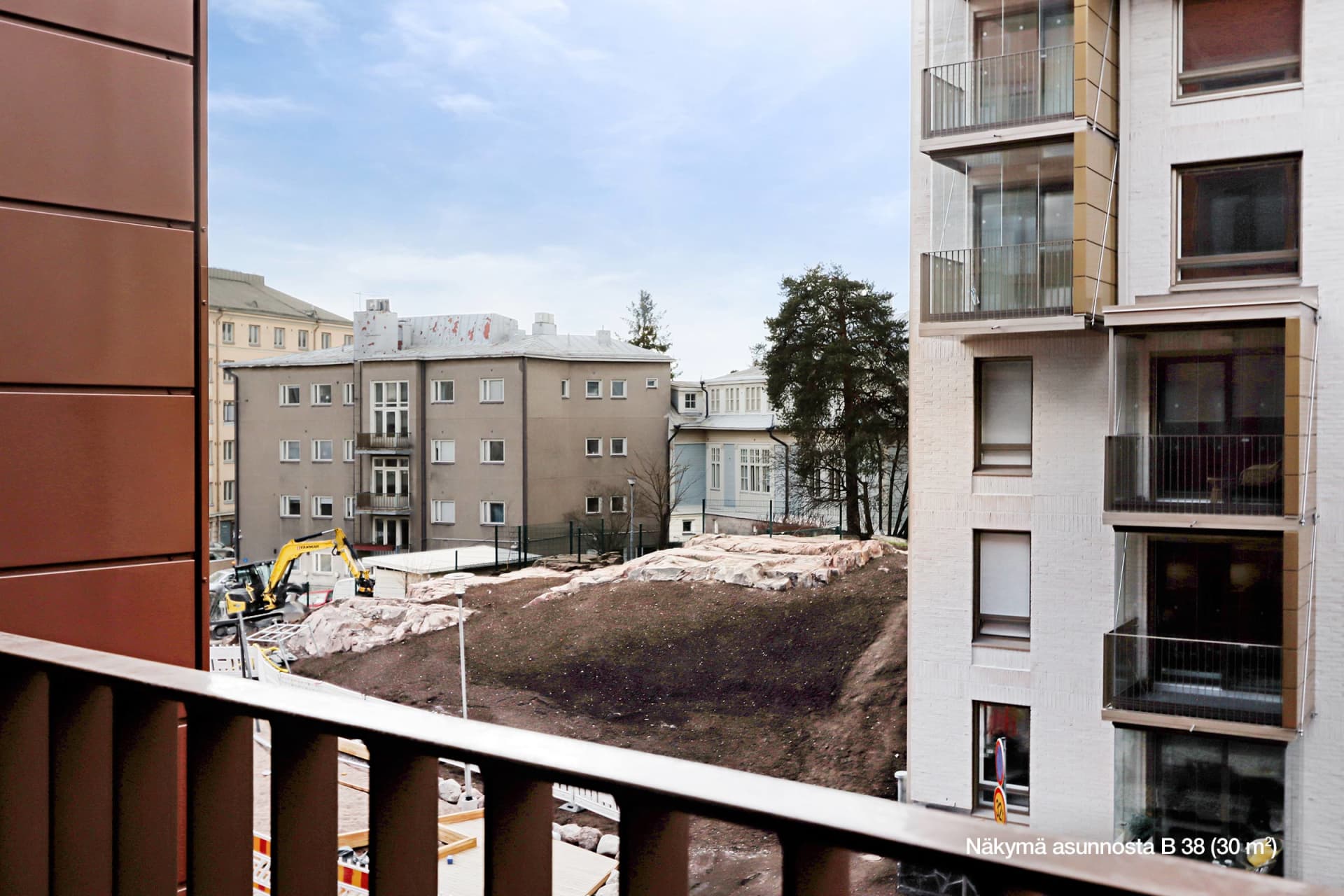 Myytävät asunnot Helsingin Waltari, Töölöntulli. Kuva asunnosta B 38.