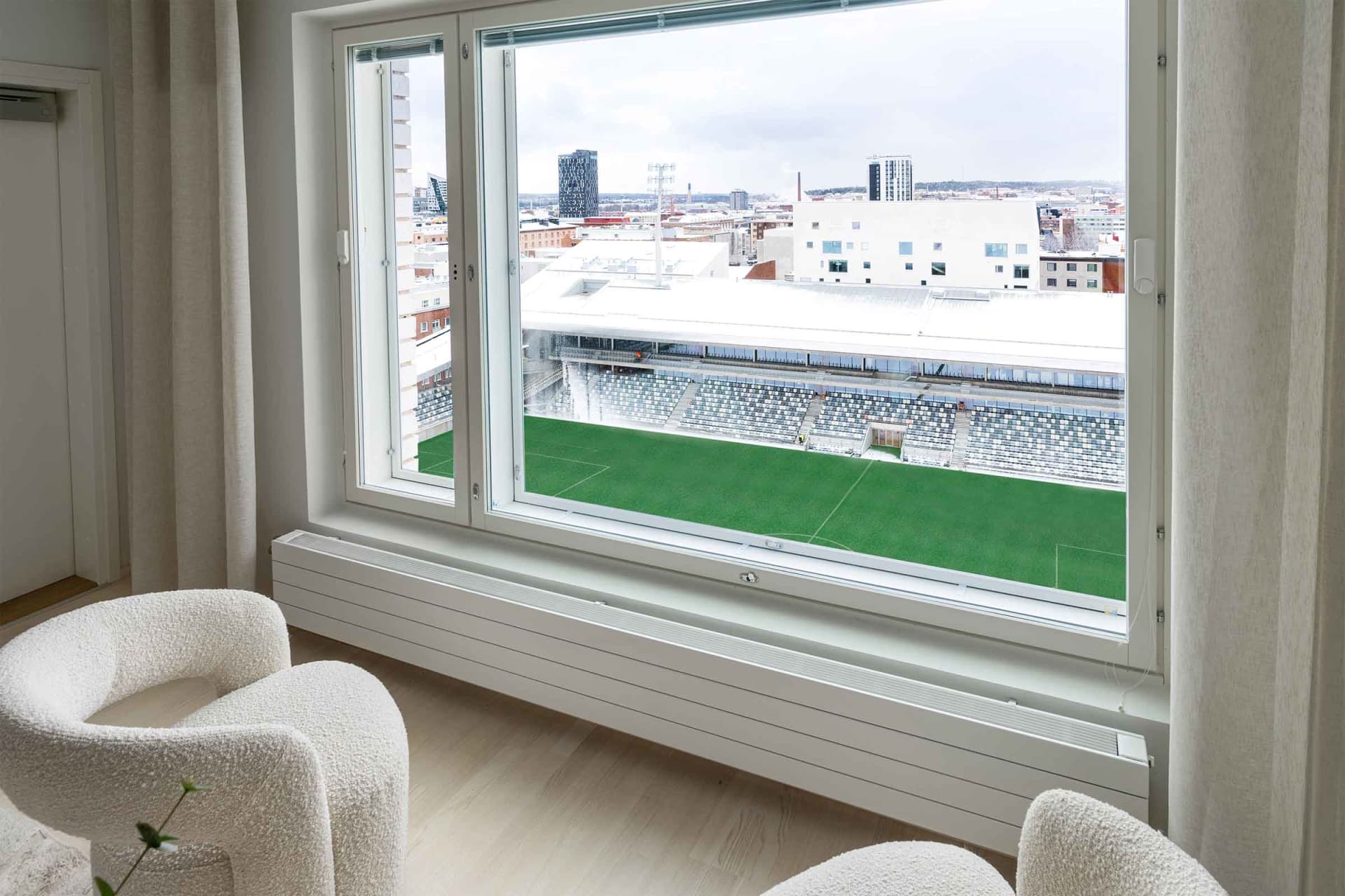 Näköala Yläriman asunnosta A 53 Stadionille