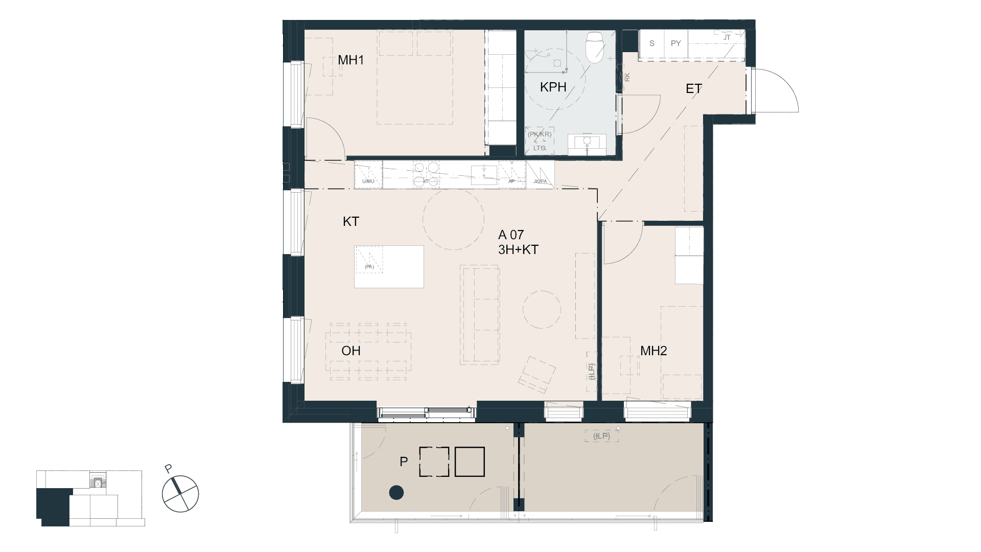 Pohjakuva Helsingin Taikalyhdyn asunnosta. 