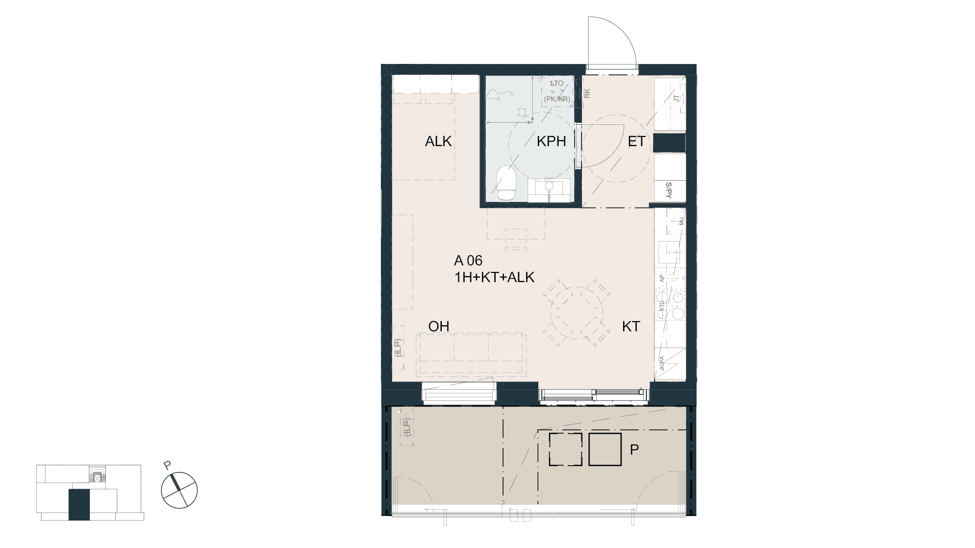 Pohjakuva Helsingin Taikalyhdyn asunnosta. 