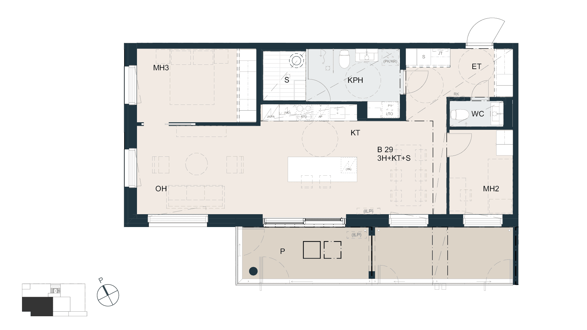 Pohjakuva Helsingin Taikalyhdyn asunnosta. 