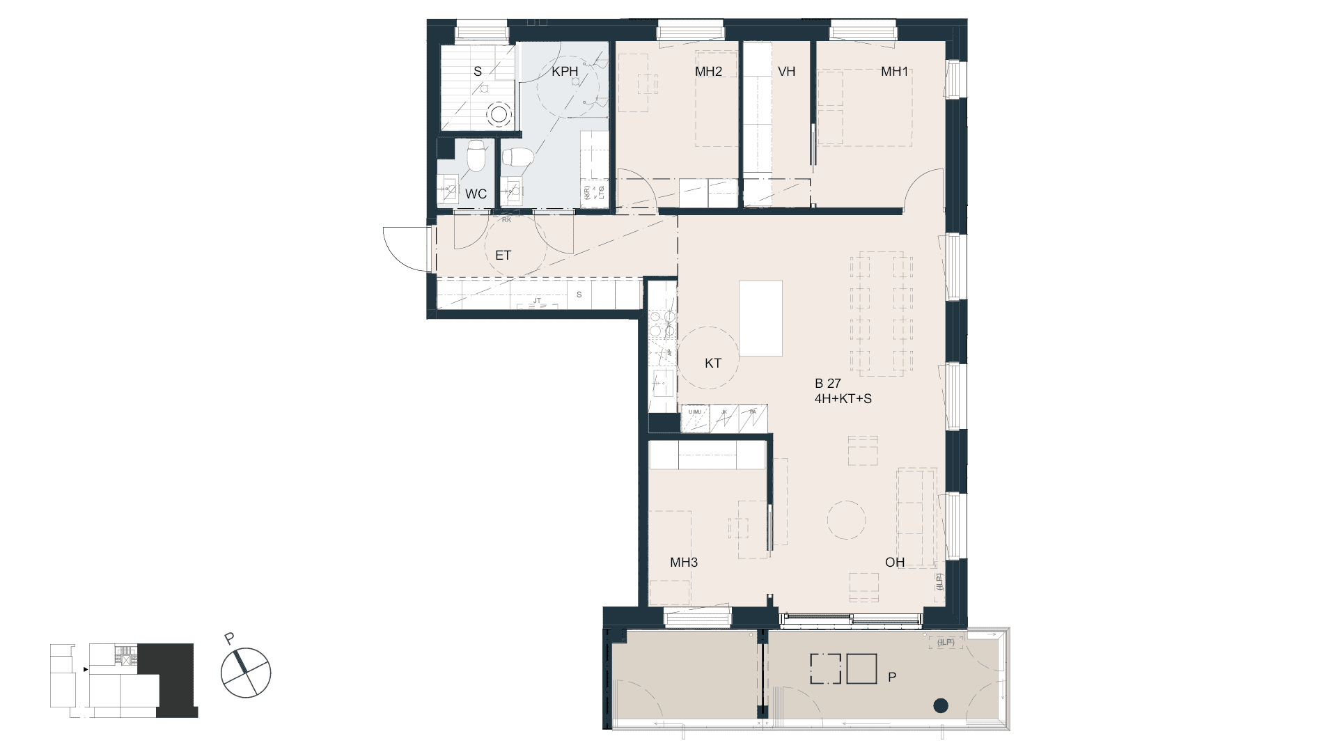 Pohjakuva Helsingin Taikalyhdyn asunnosta. 