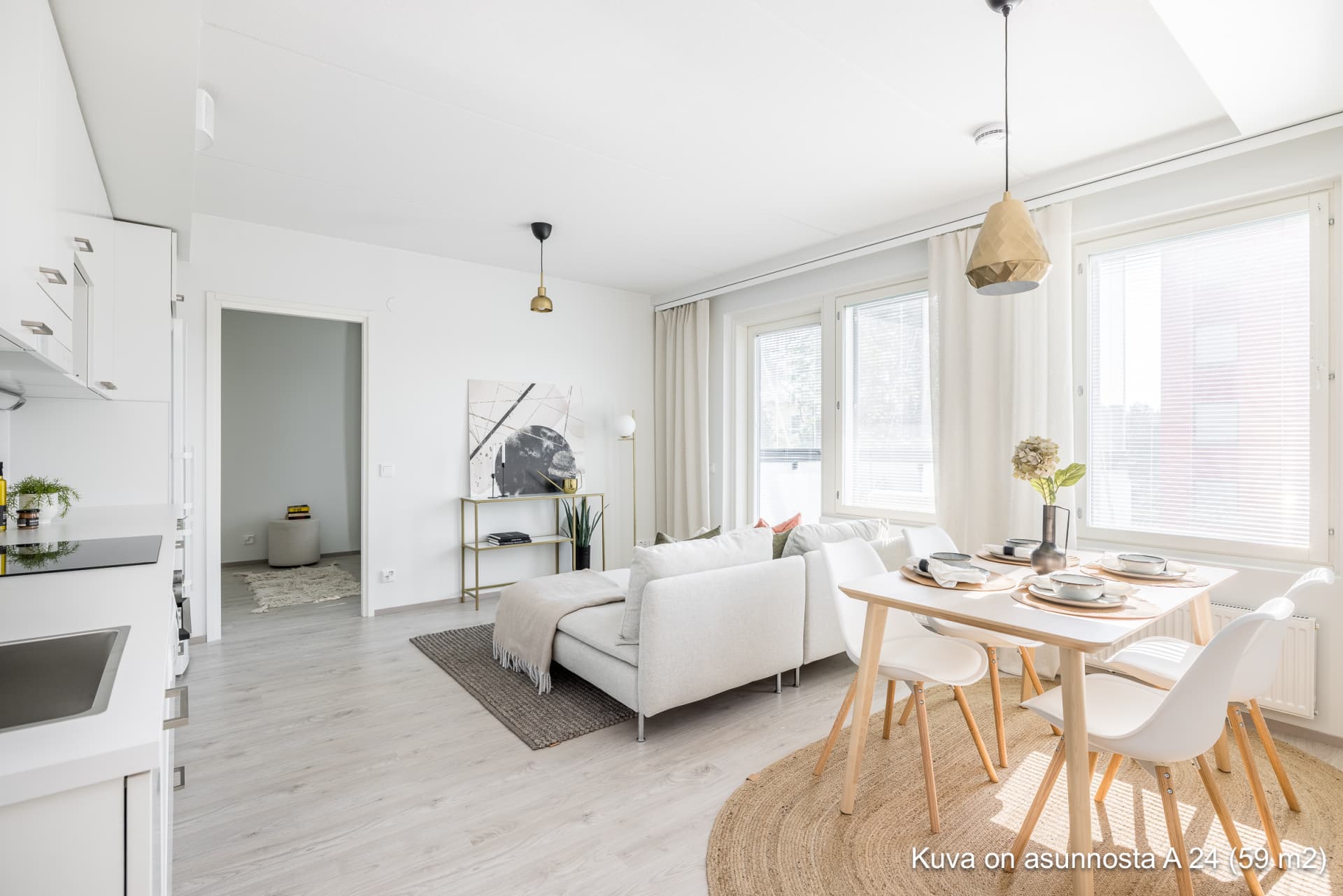 Myytävät asunnot Vantaan Viikuna, Hakunila. Kuva on Vantaan Viikunan asunnosta A 24.