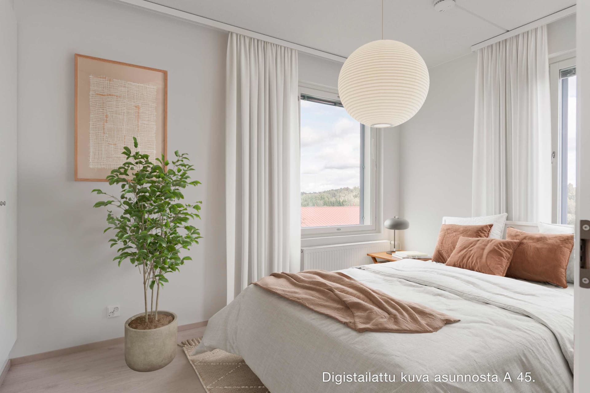 Myytävät asunnot Vantaan Viikuna, Kaskela, Hakunila. Digistailattu kuva Vantaan Viikunan asunnosta A 45. 
