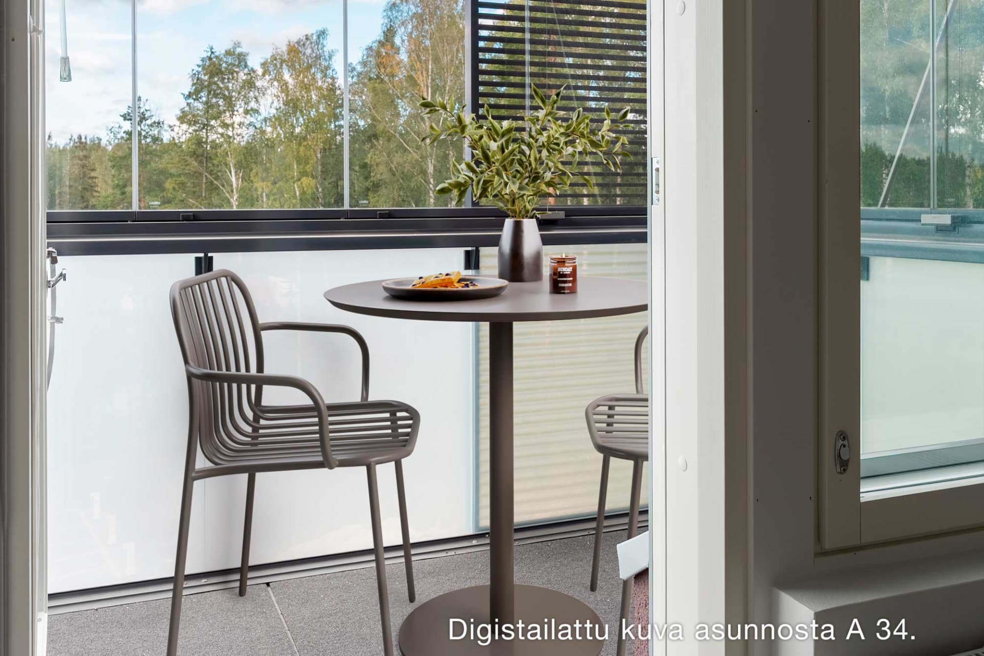 Myytävät asunnot Vantaan Viikuna, Kaskela, Hakunila. Digistailattu kuva Vantaan Viikunan asunnosta A 34.