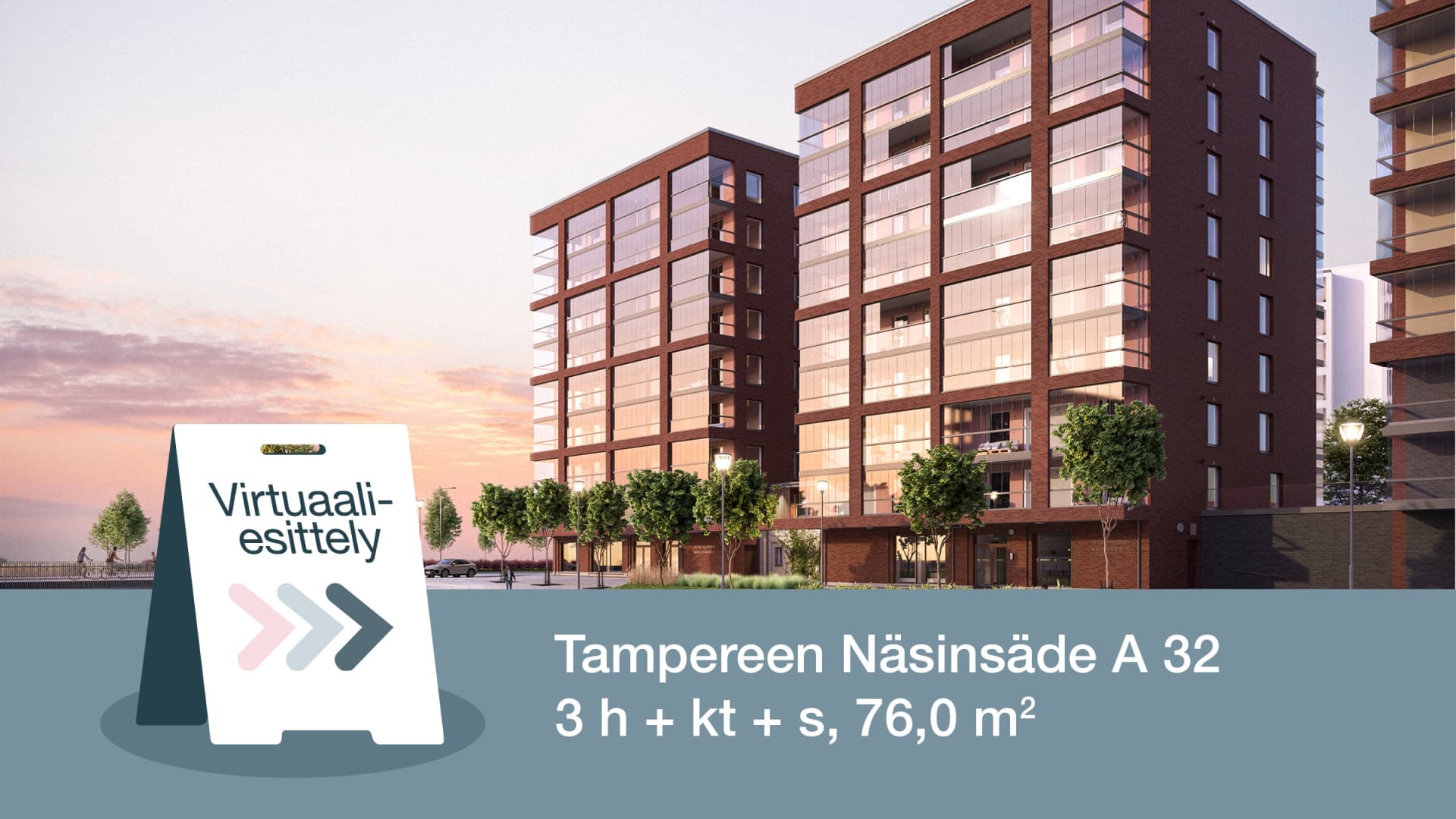 Myytävät asunnot Tampereen Ranta-Tampellassa. Tampereen Näsinsäteen kodit ovat A-energialuokkaa.