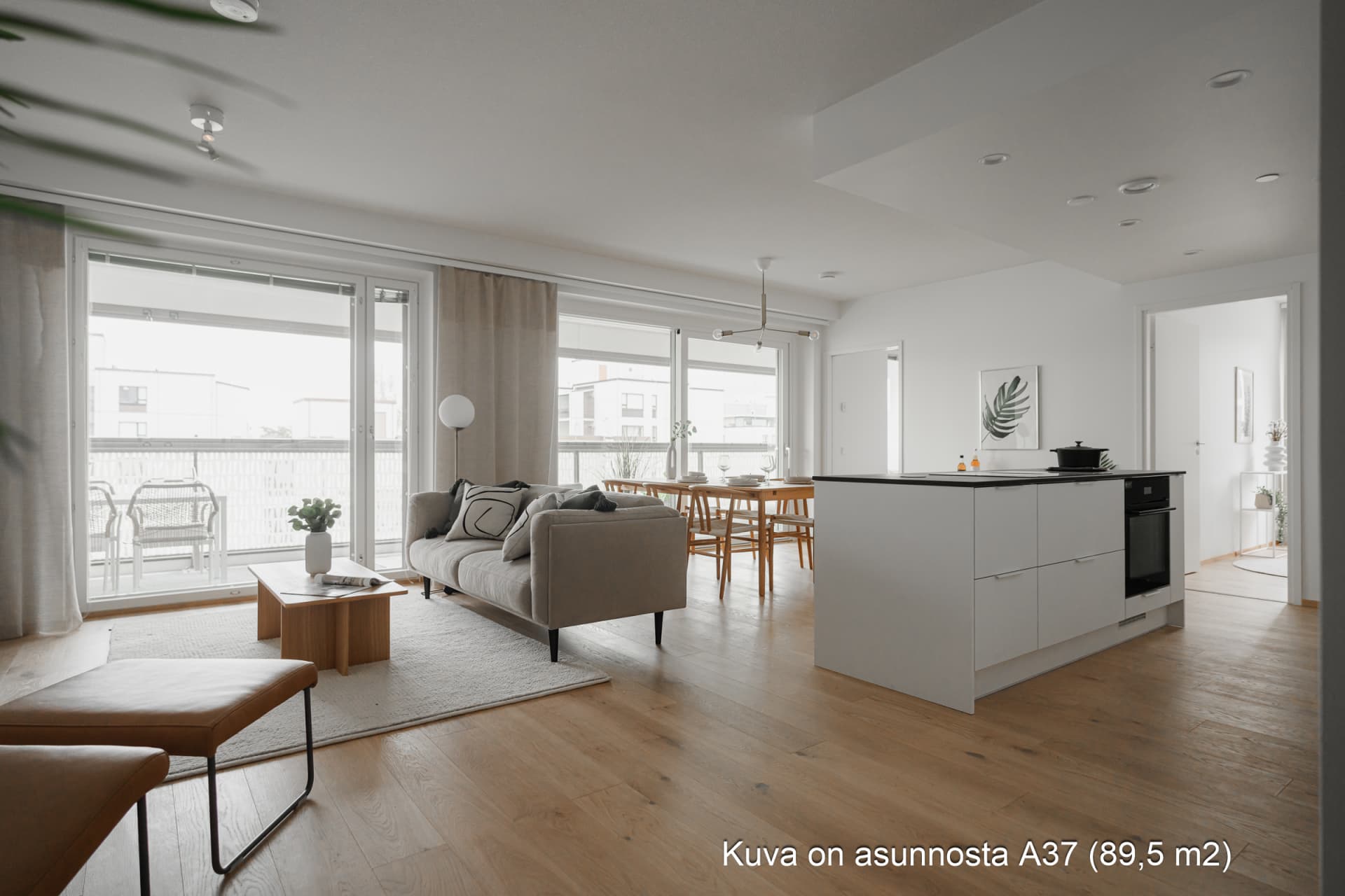 Myytävät asunnot Espoon Tuultentietäjä, Tapiola. Kuva on Espoon Tuultentietäjän asunnosta A 37.