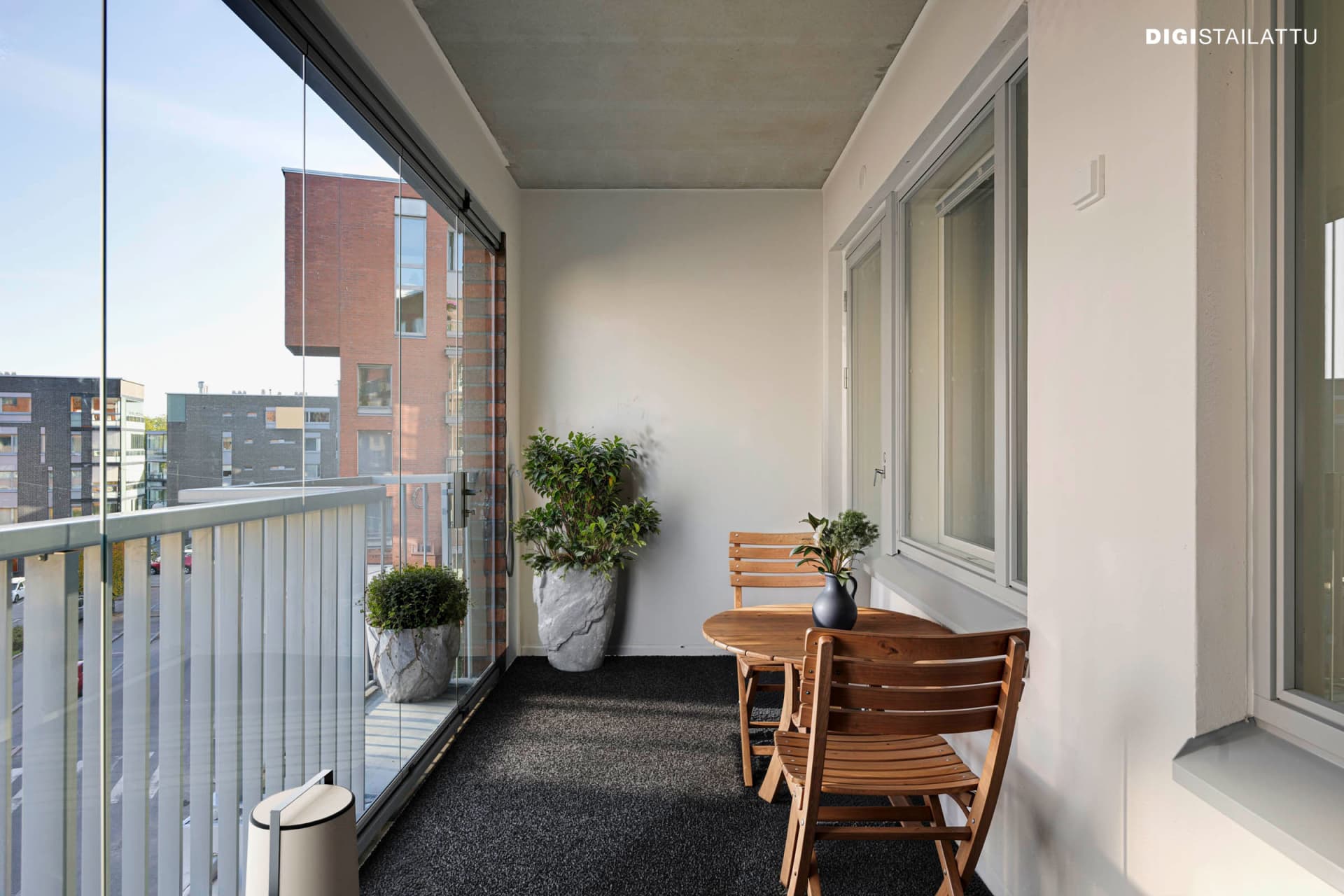 Myytävät asunnot Helsingin Gunnel, Arabianranta. Digistailattu kuva asnnossta F 214.