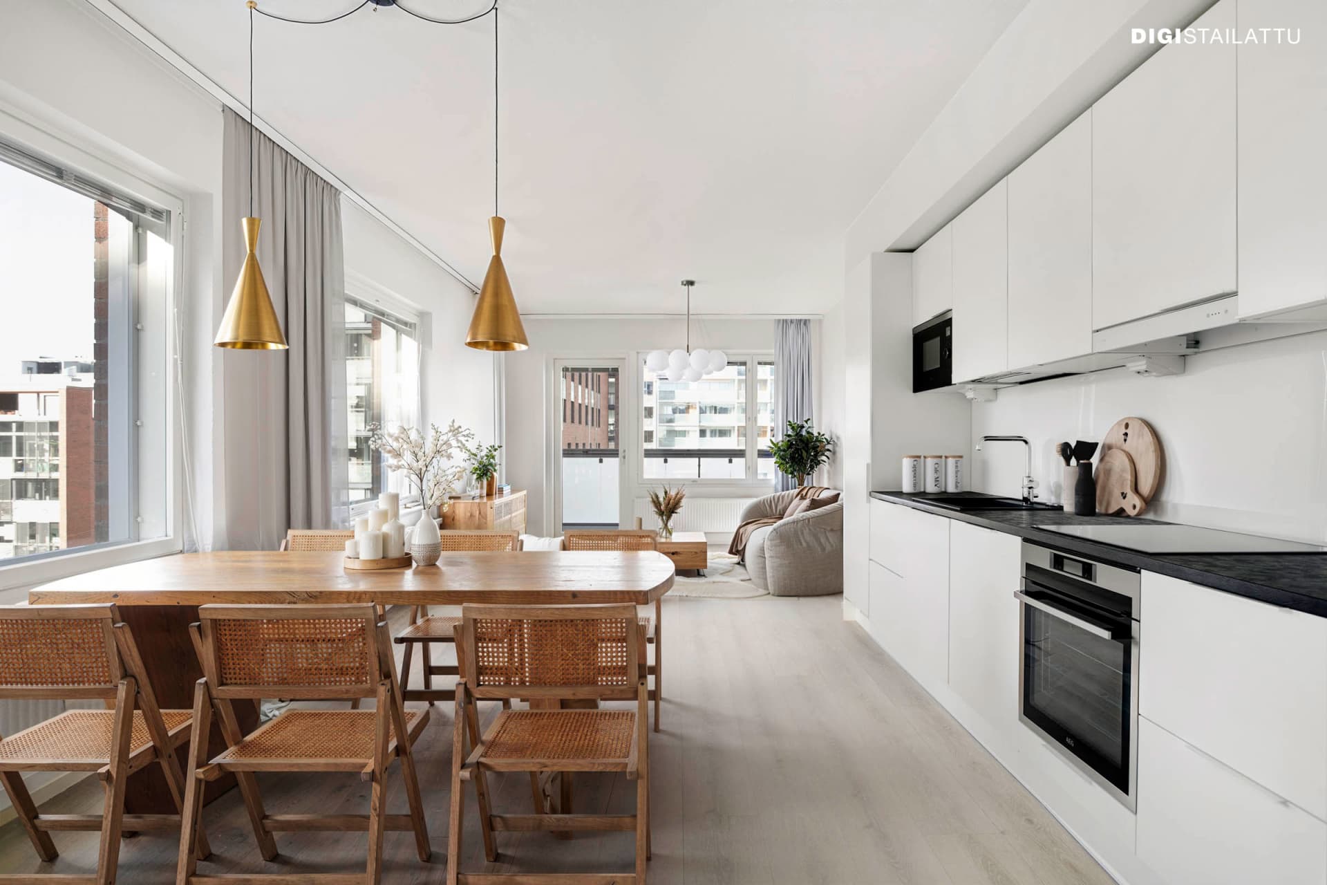 Myytävät asunnot Helsingin Gunnel, Arabianranta. Digistailattu kuva Helsingin Gunnelin asunnosta G 260.