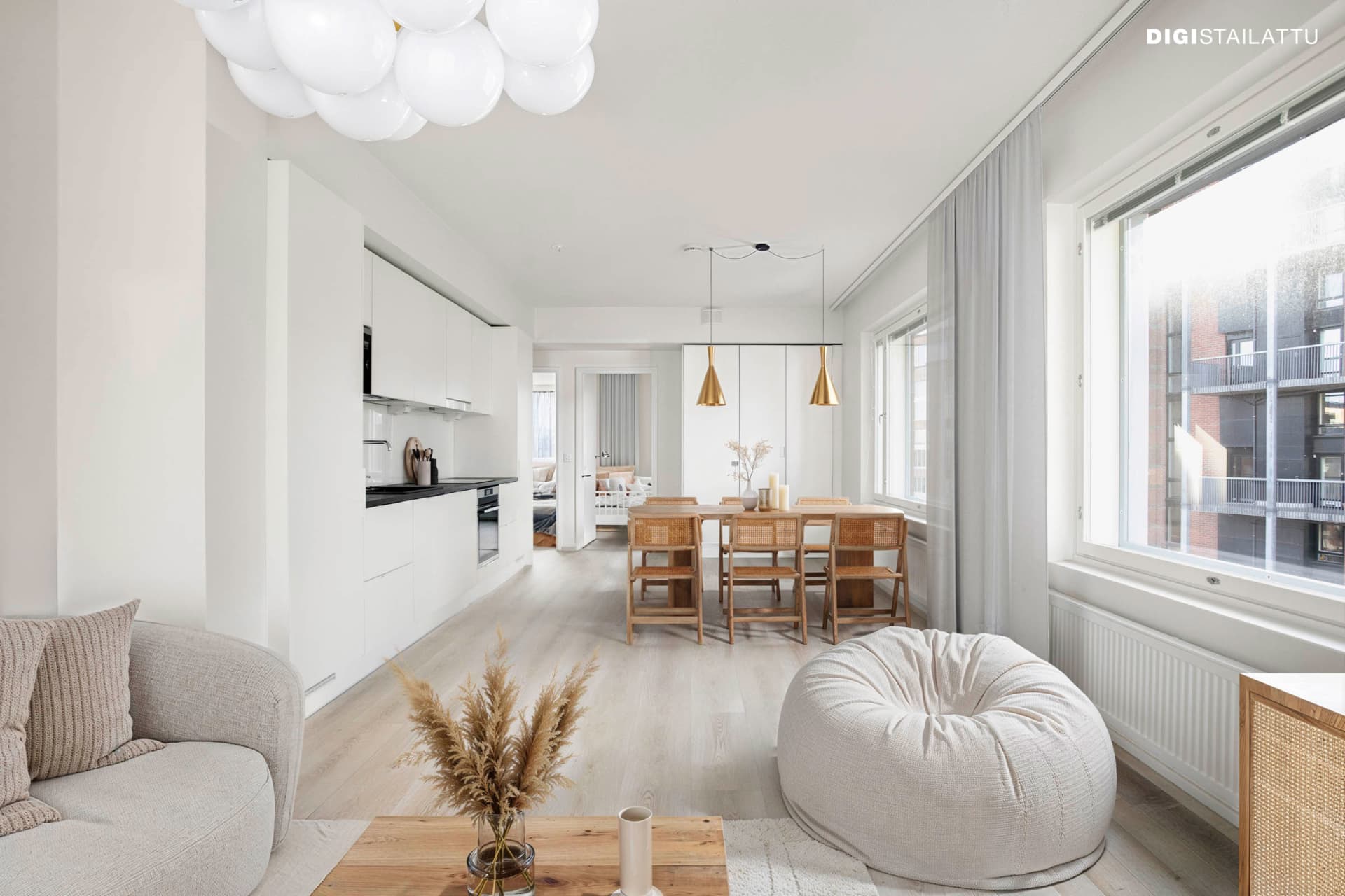 Myytävät asunnot Helsingin Gunnel, Arabianranta. Digistailattu kuva Helsingin Gunnelin asunnosta G 260.