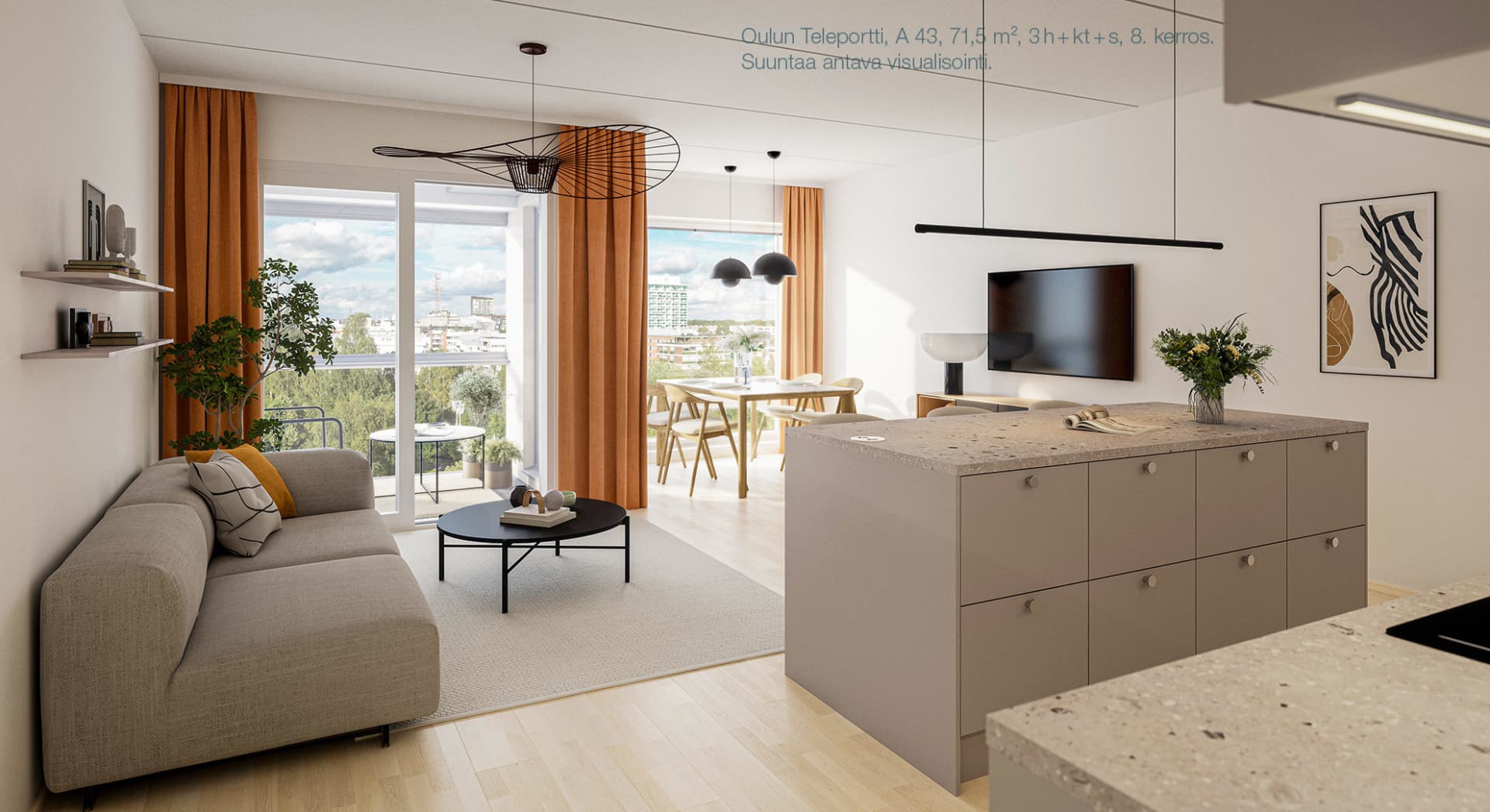 Myytävät asunnot Oulussa. Oulun Teleportti Telefooni-korttelissa.