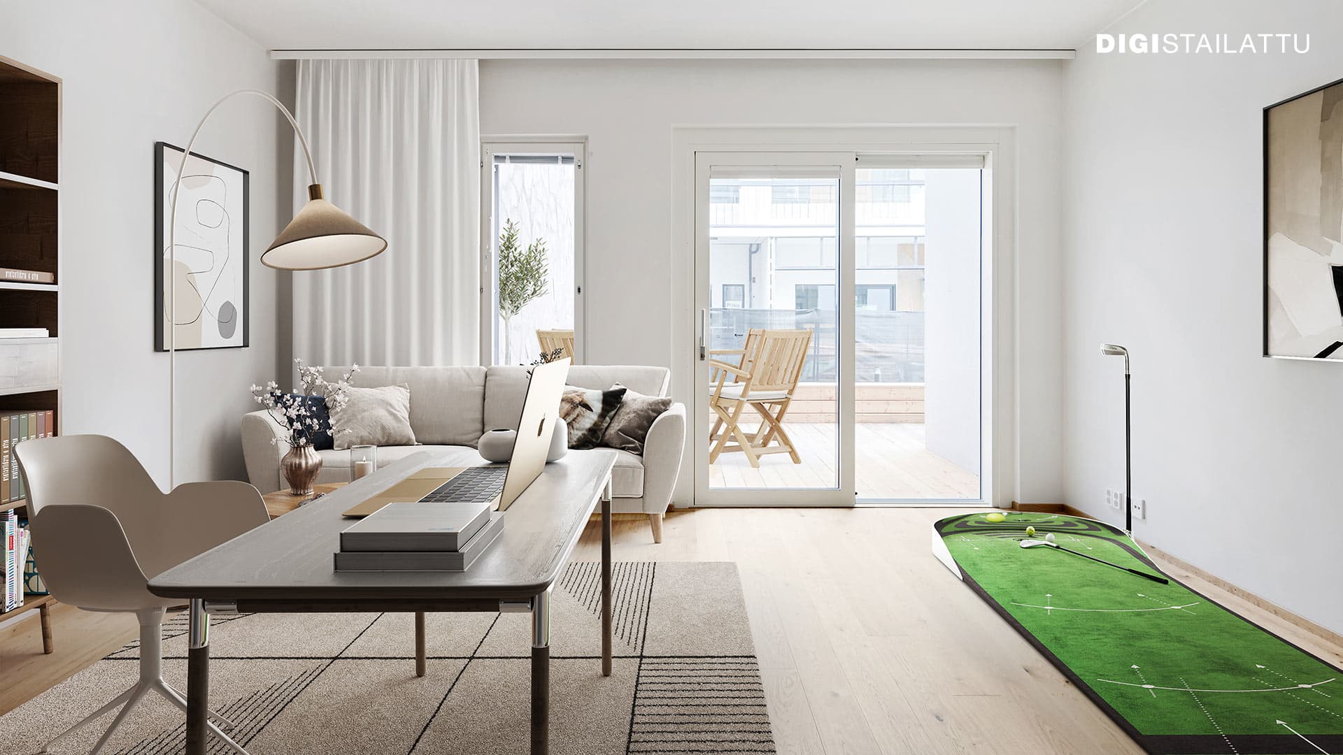 Myytävät asunnot Espoon Bulevardi, Westend. Kuvassa on Espoon Bulevardin digistailattu asunto A1,