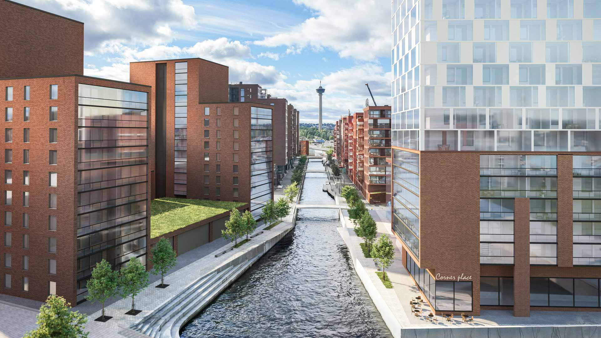 Näkymä Näsinsäteen parvekkeelta kohti Näsinneulaa