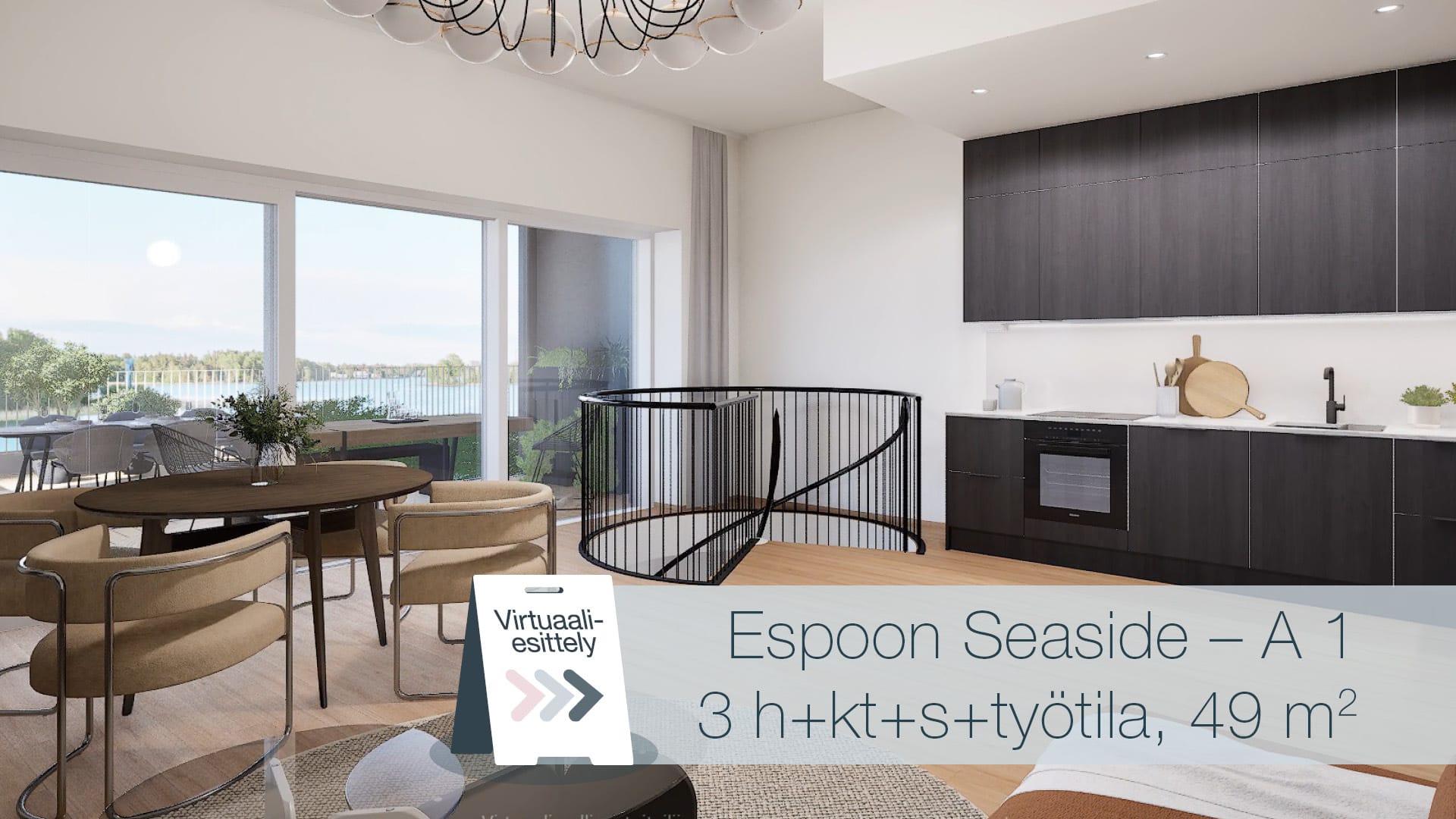 Tutustu virtuaalisesti Espoon Seasiden asuntoon! Vaihda asunnon materiaaleja omaan makuusi sopivaksi.