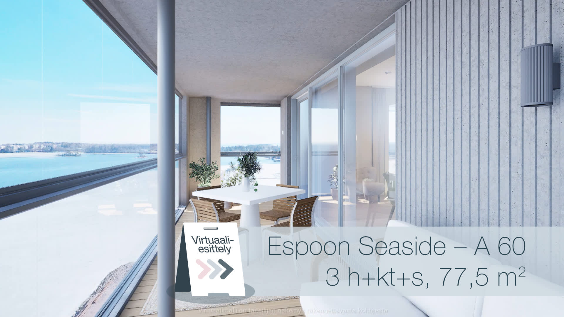 Tutustu virtuaalisesti Espoon Seasiden asuntoon! Vaihda asunnon materiaaleja omaan makuusi sopivaksi.