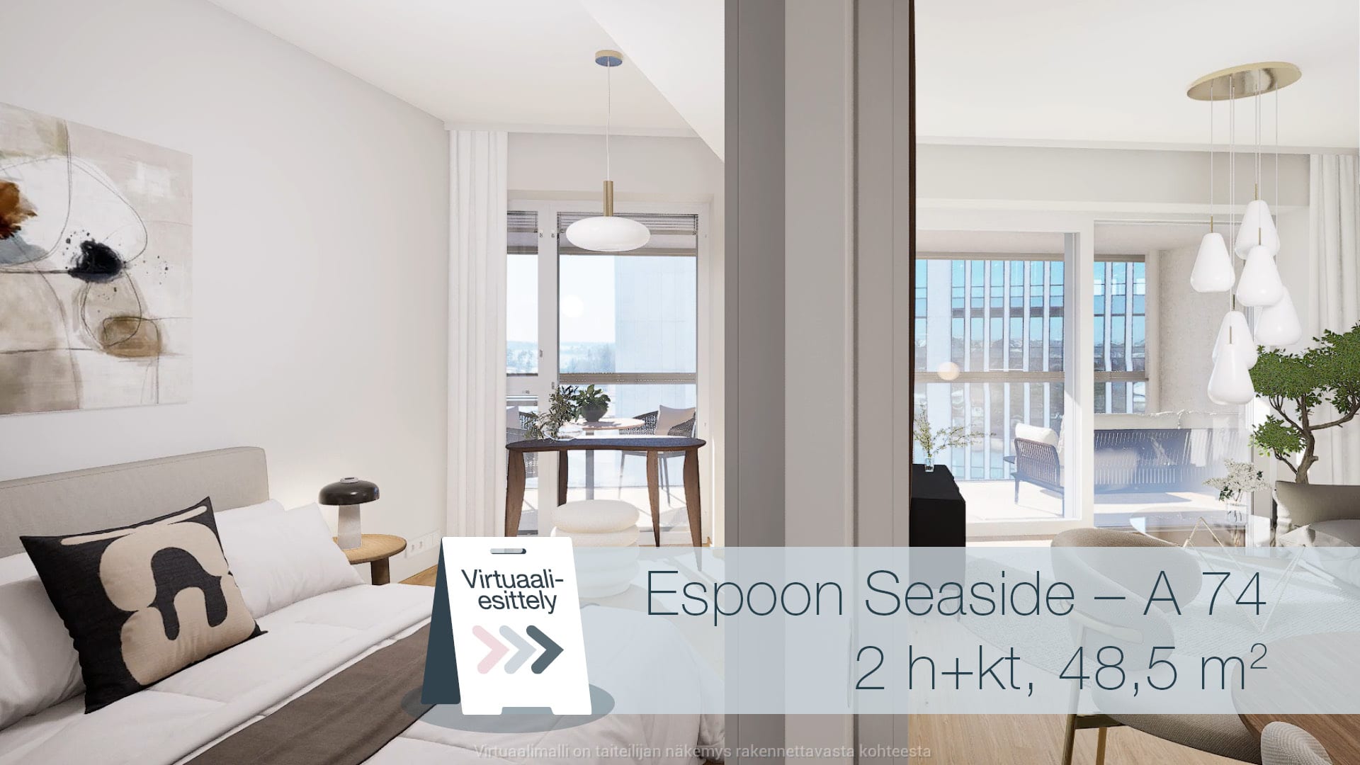 Tutustu virtuaalisesti Espoon Seasiden asuntoon! Vaihda asunnon materiaaleja omaan makuusi sopivaksi.