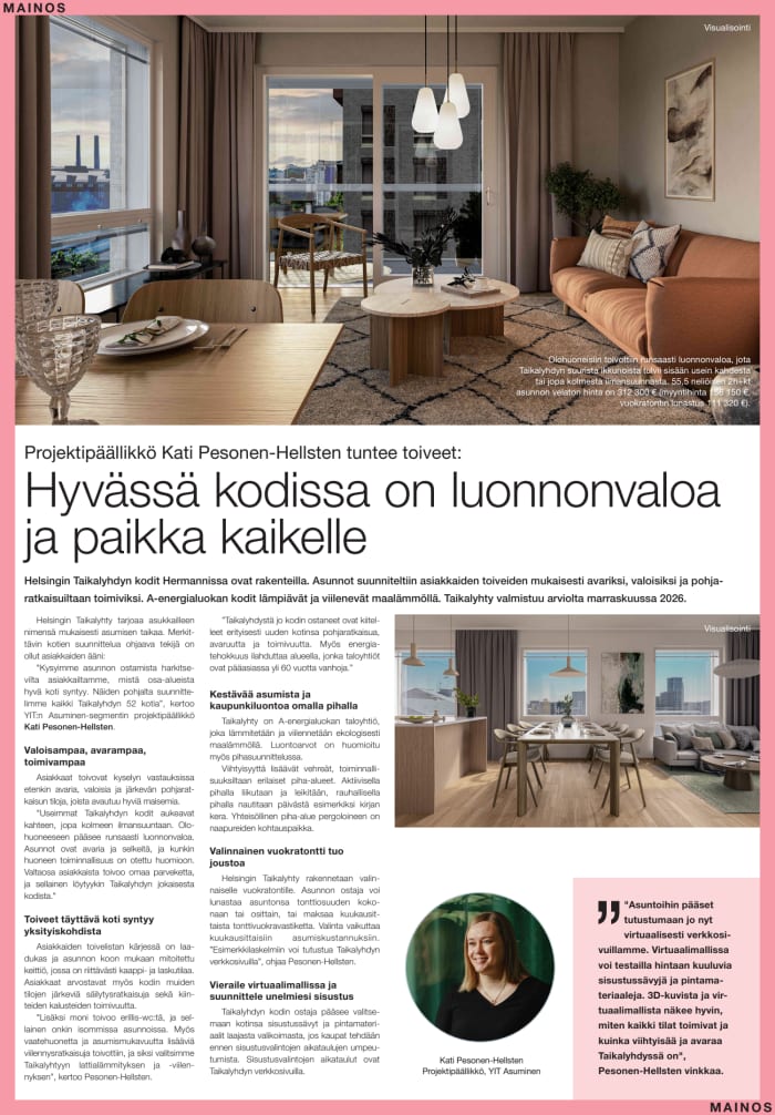 Näin toteutamme asiakkaiden toiveet Taikalyhdyn kodeissa.