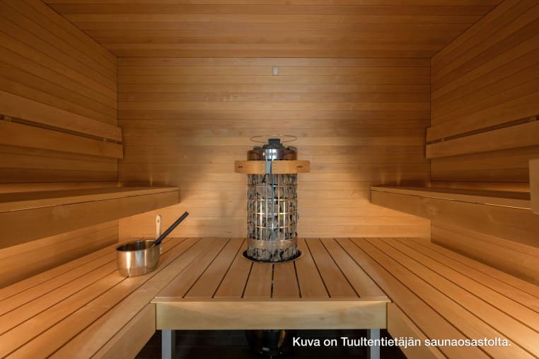 Myytävät asunnot Espoon Tuultentietäjä, Tapiola. Kuva on Tuultentietäjän saunaosastolta.