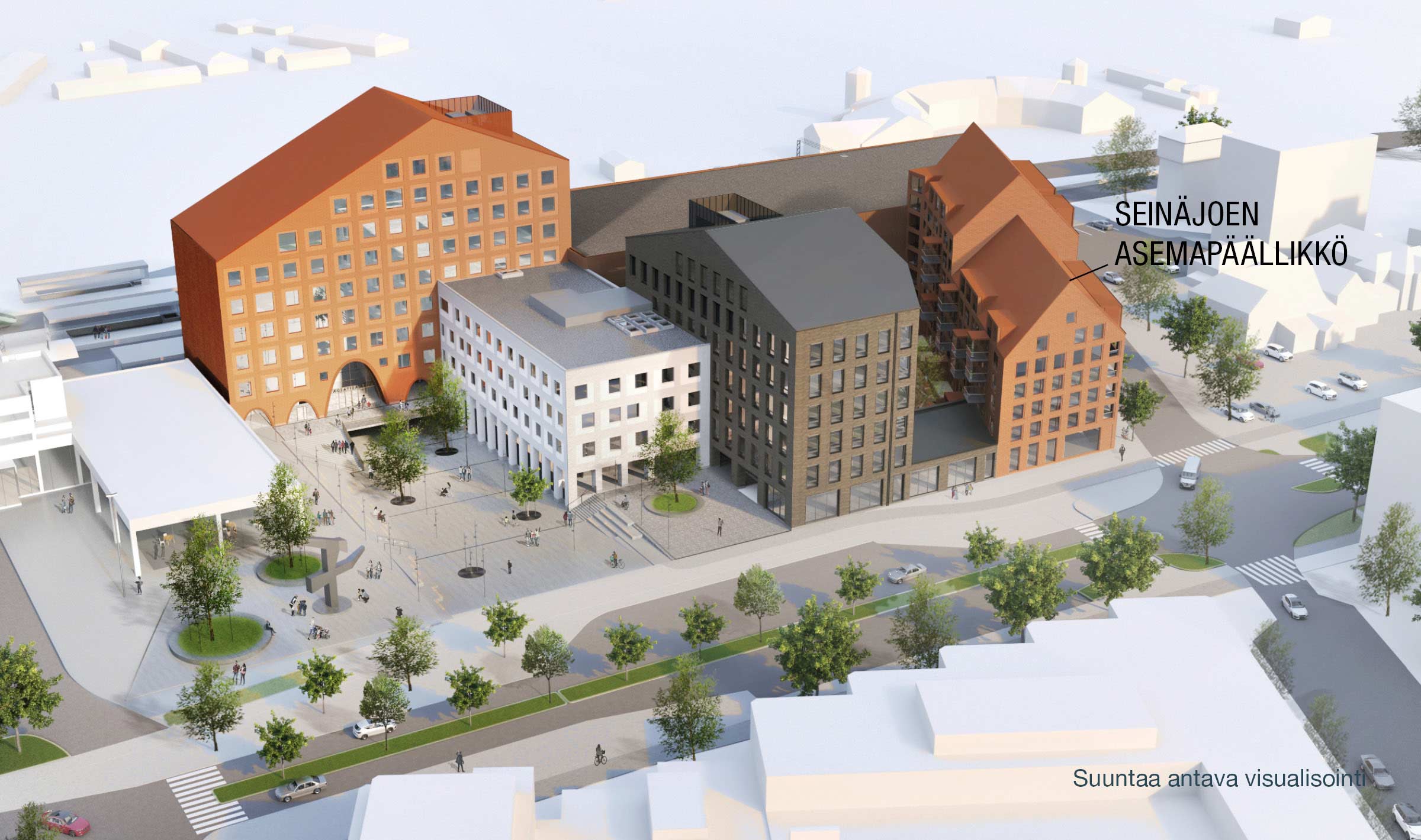 Visualisointi Veturikorttelin Asunto Oy Seinäjoen Asemapäällikkö -taloyhtiöstä