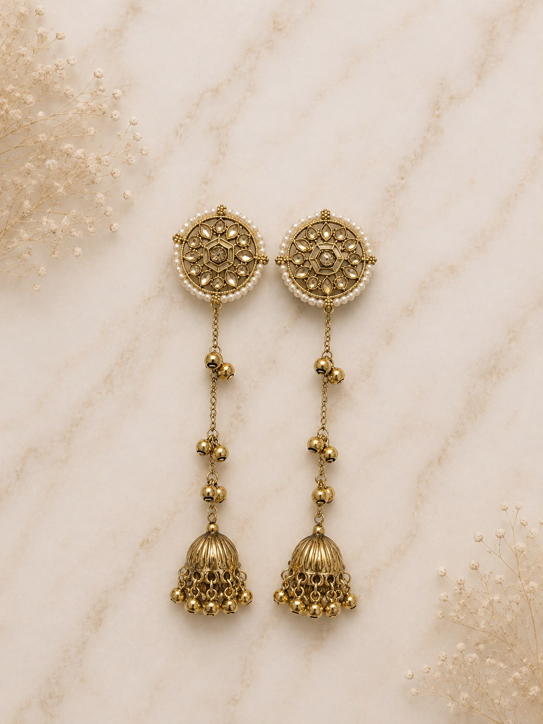 Zareen Long Jhumka Earrings