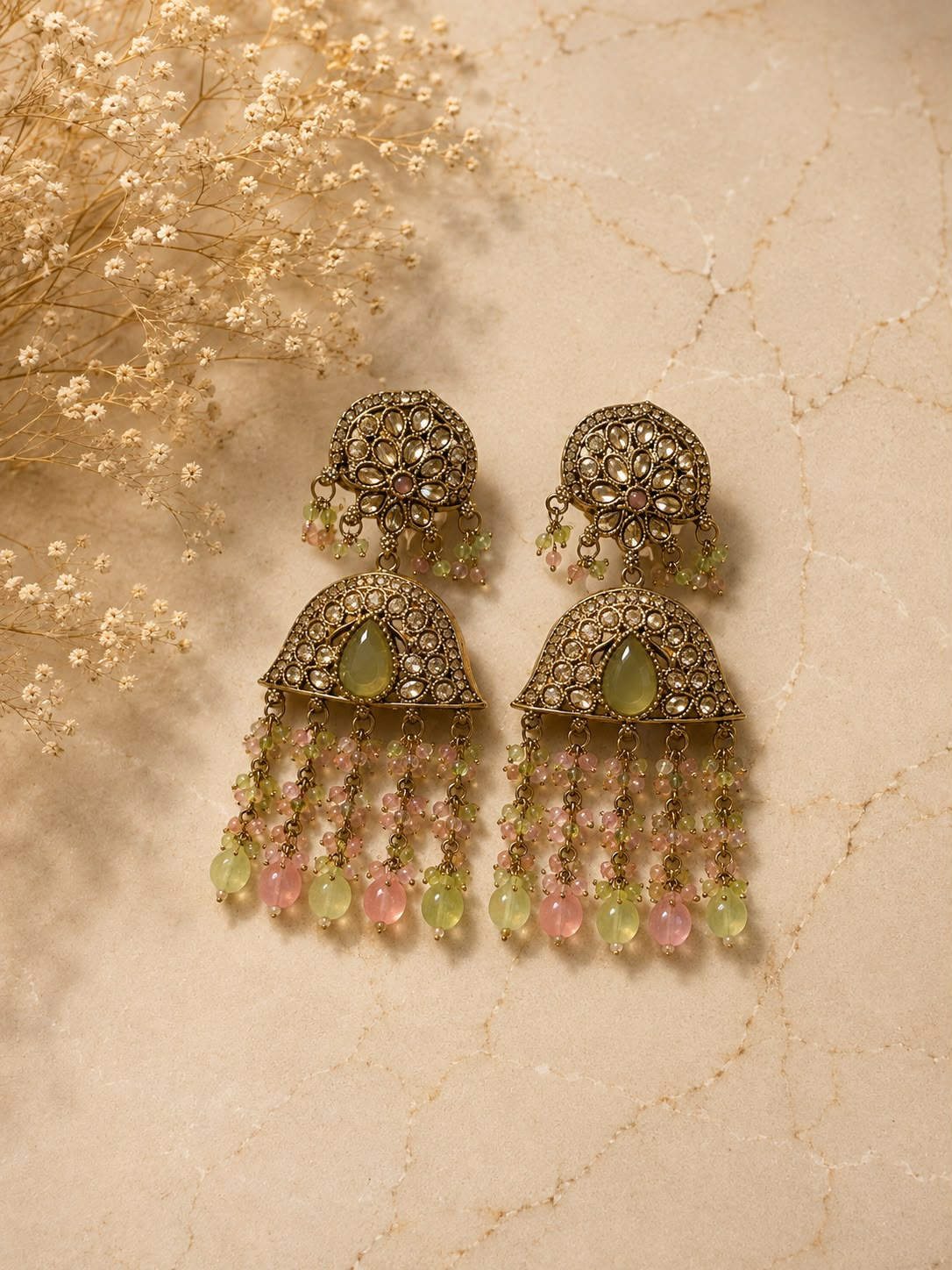 Gulbahar Pastel Jhumka Earrings