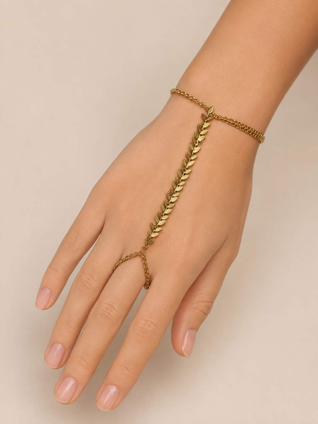 Golden Laurel Hand Chain