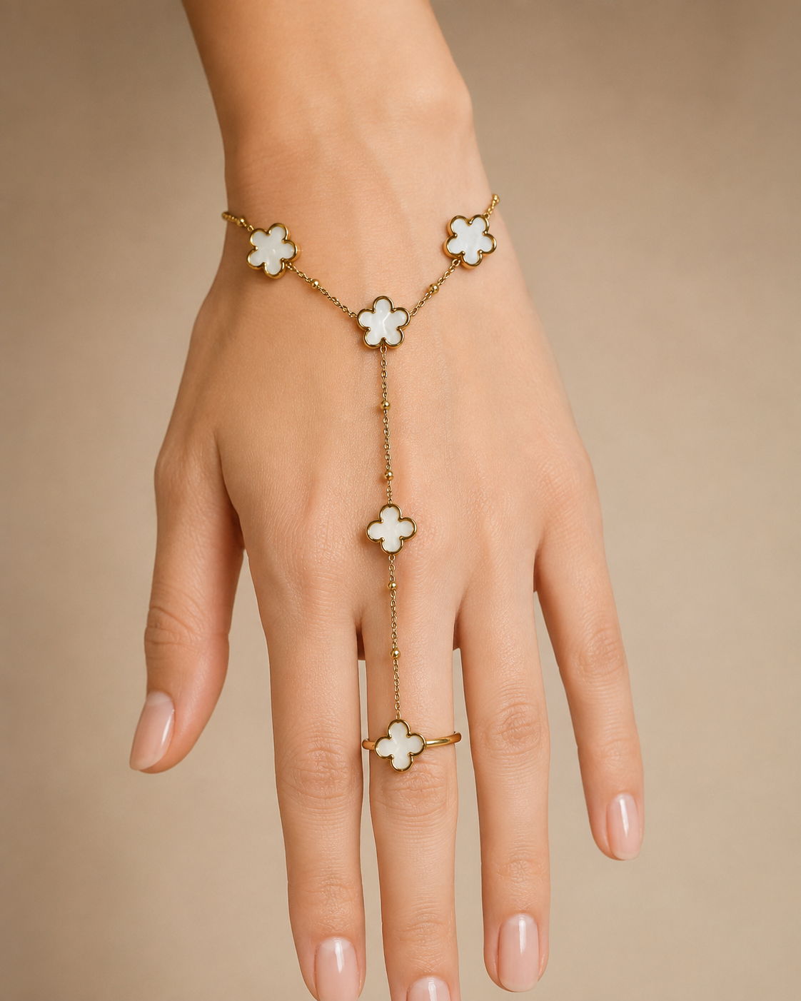 Ivory Clover Hand Chain