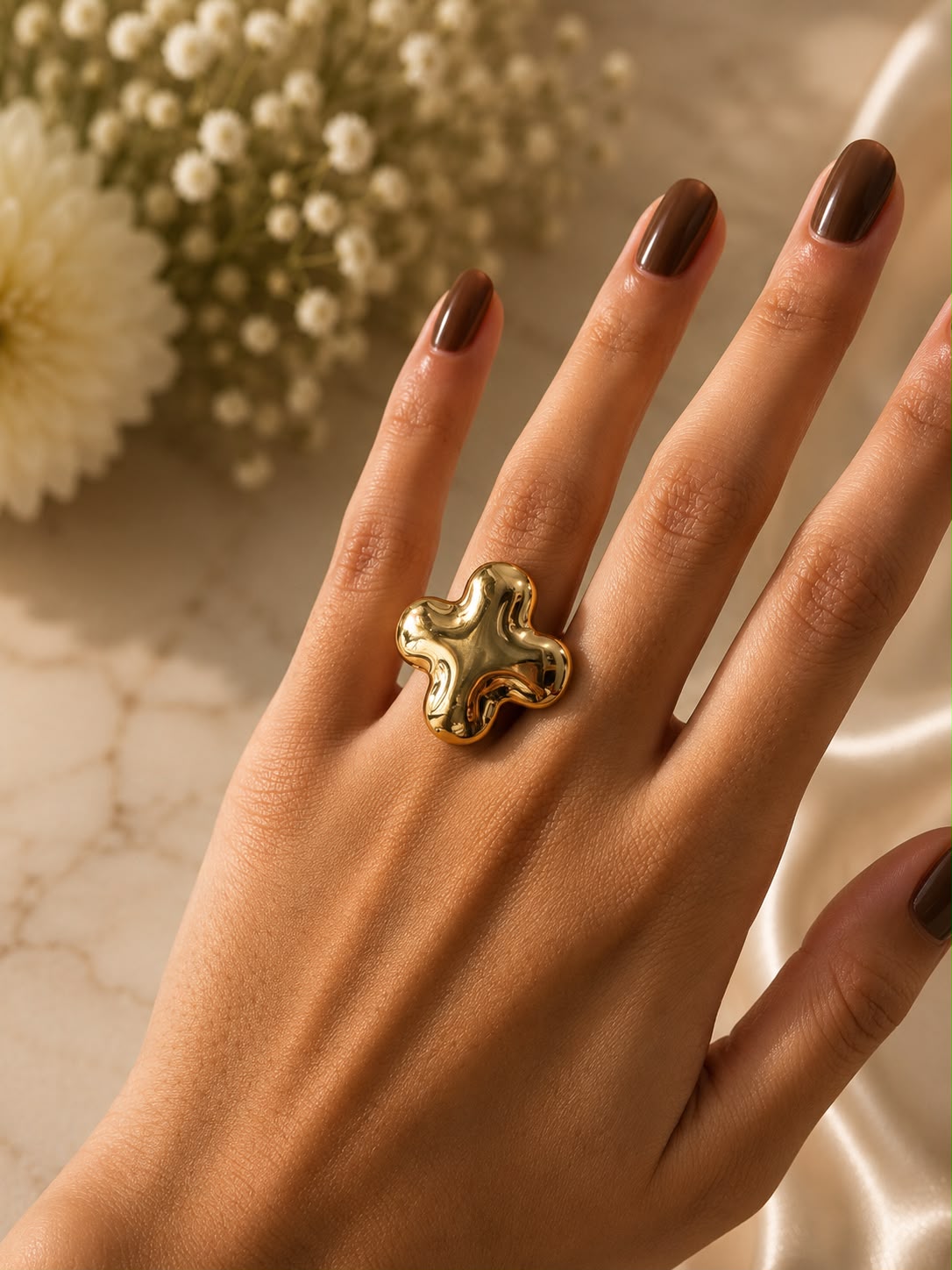 Molten Gold Statement Ring
