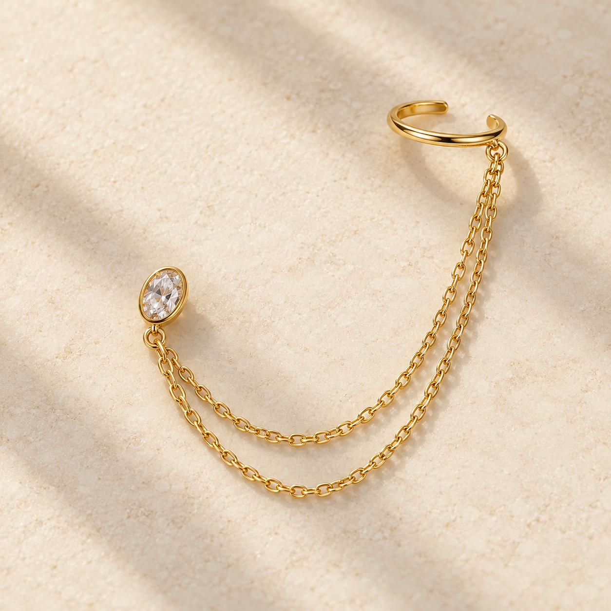 Serena Oval Chain Ear Cuff
